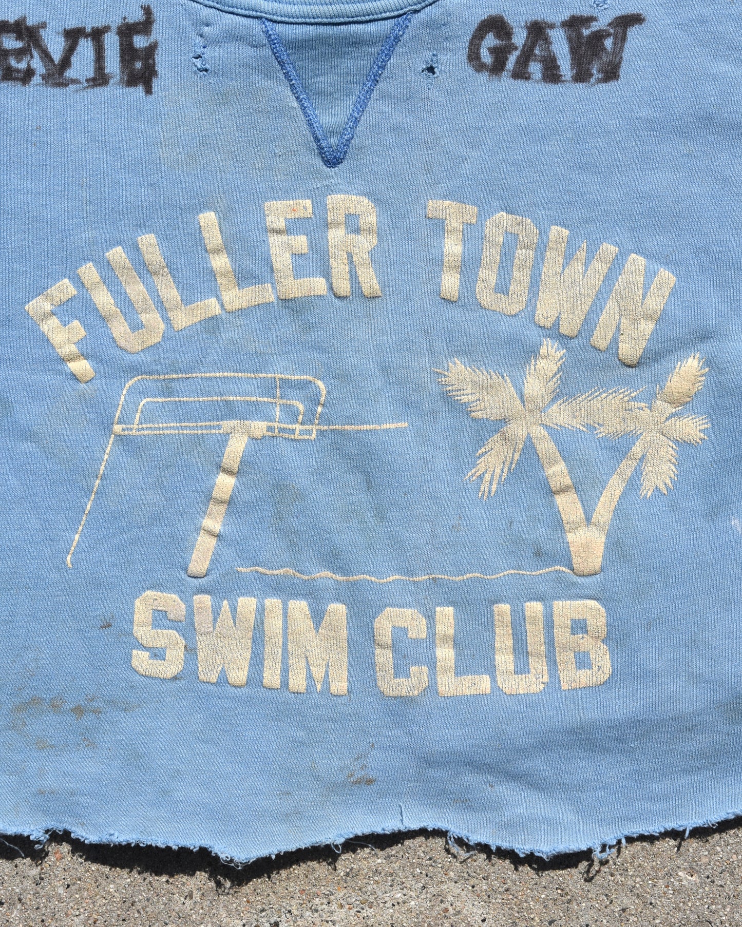 1950s Fuller Town Swim Club Single V Sweatshirt - Chopped