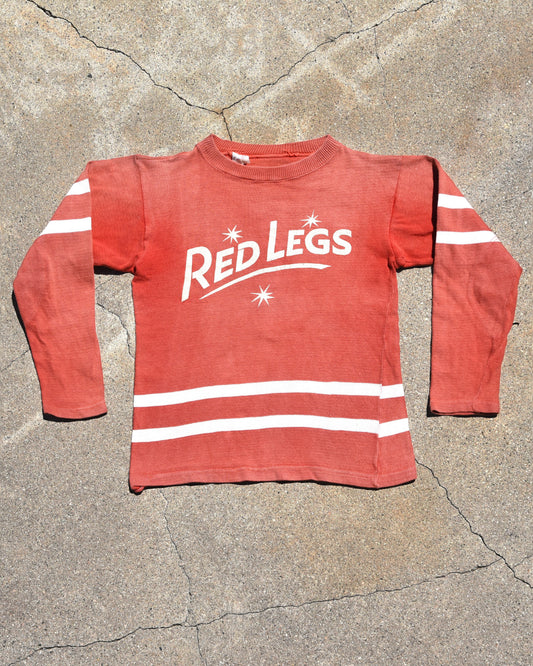 1950s Sun Faded Red Legs Cotton Jersey