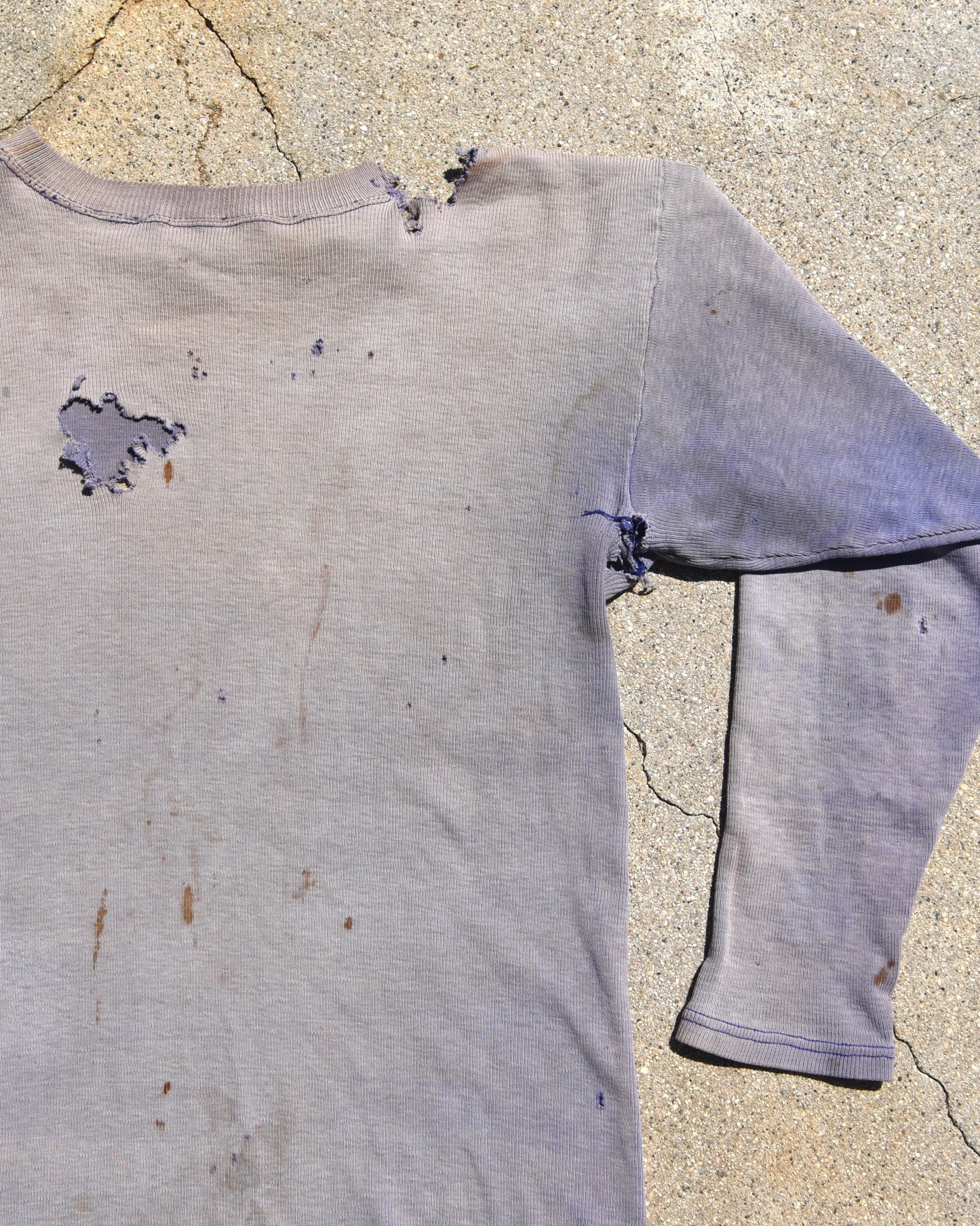 1940s Thrashed and Sun Faded Long Sleeve Tshirt