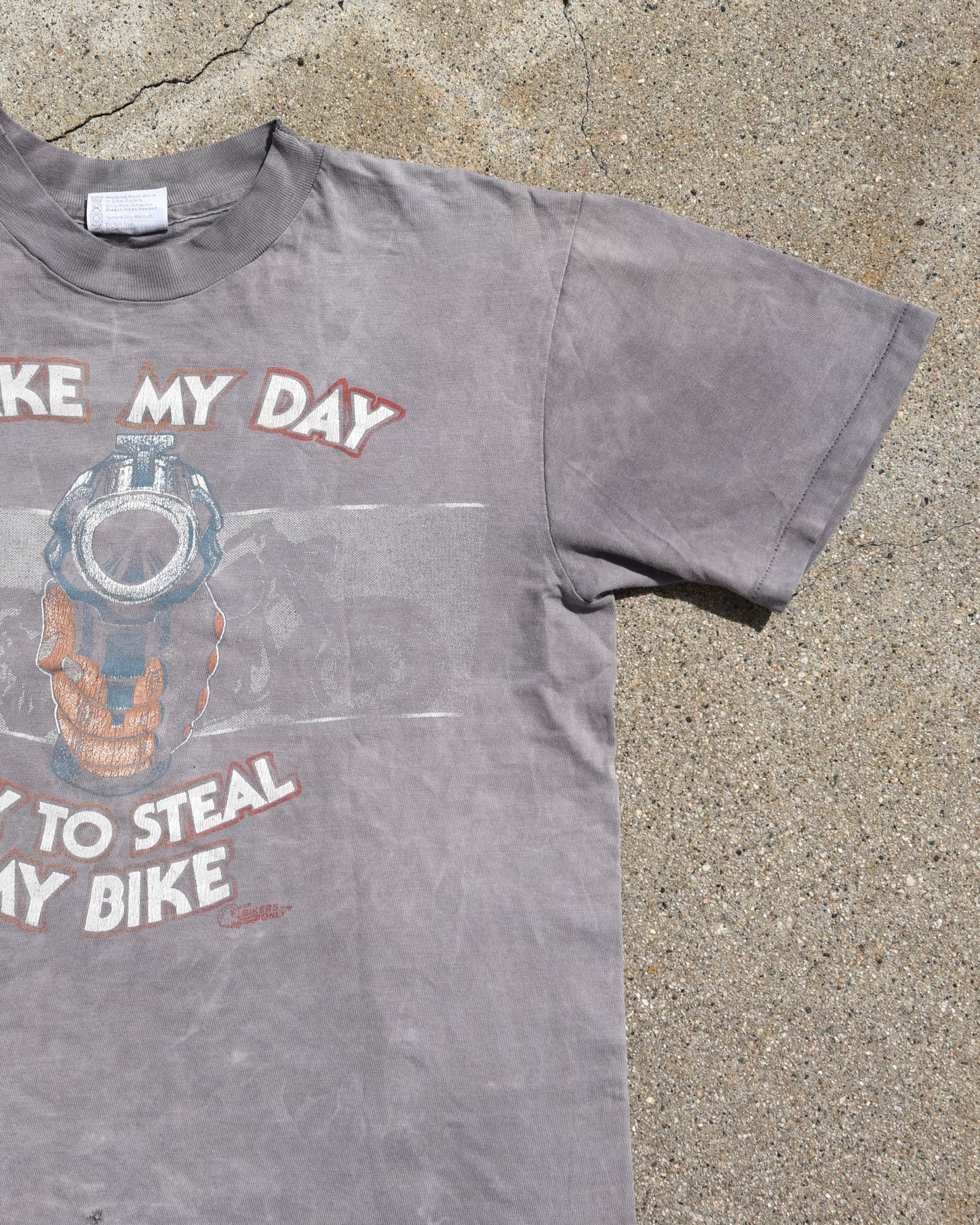 1980s Sun Faded Harley Davidson Make My Day Tshirt