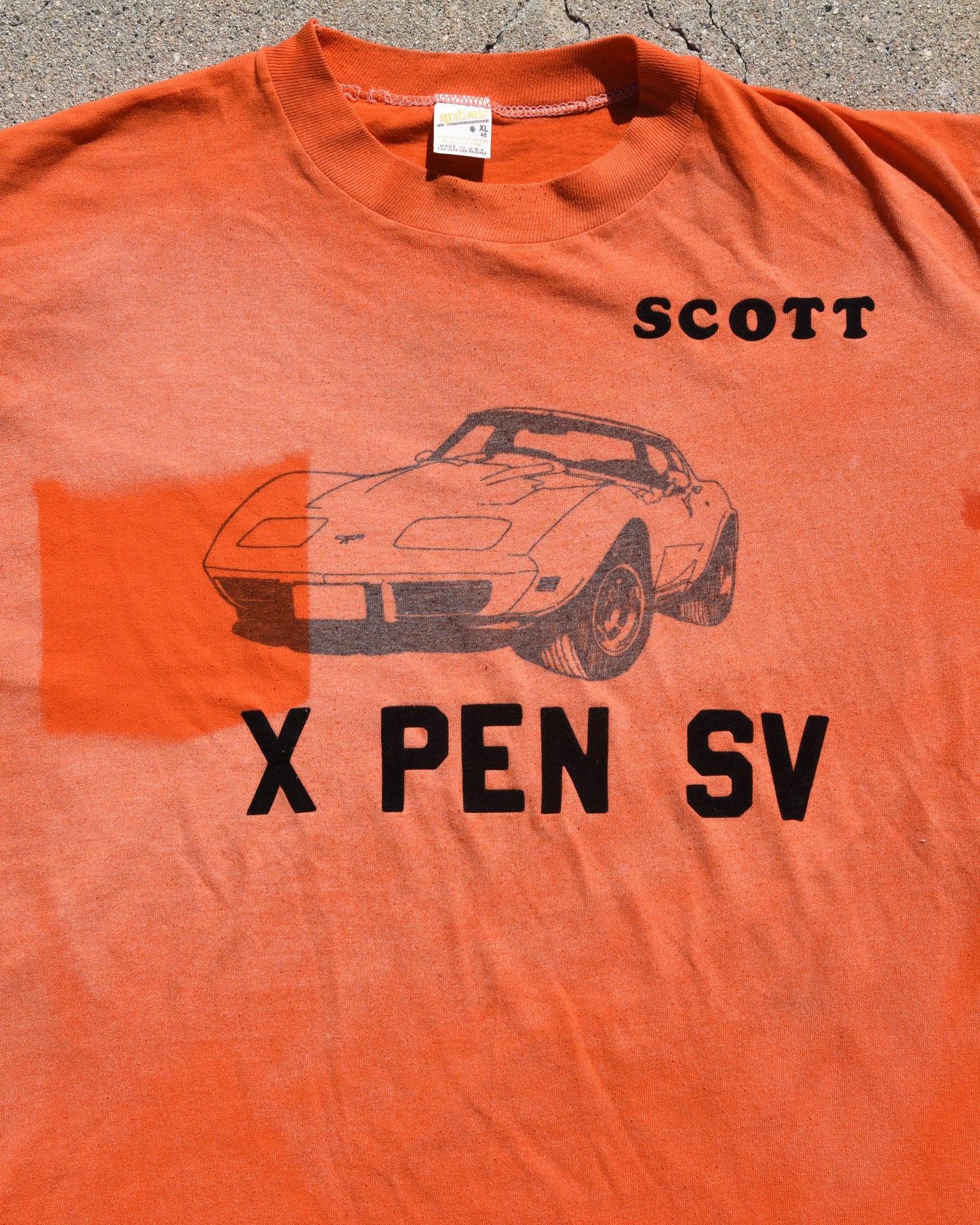1970s Sun Faded Corvette Ghost Pocket Tshirt
