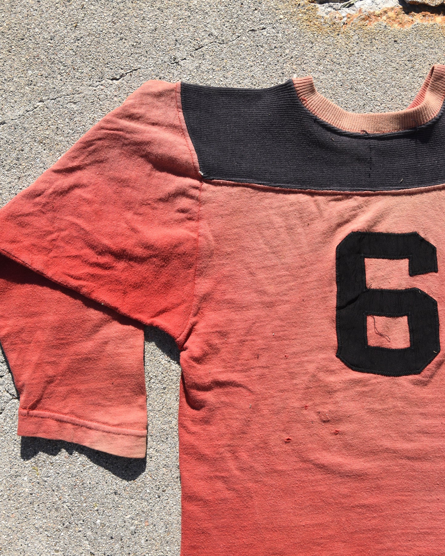 1950s Sun Faded Two Tone Cotton Football Jersey