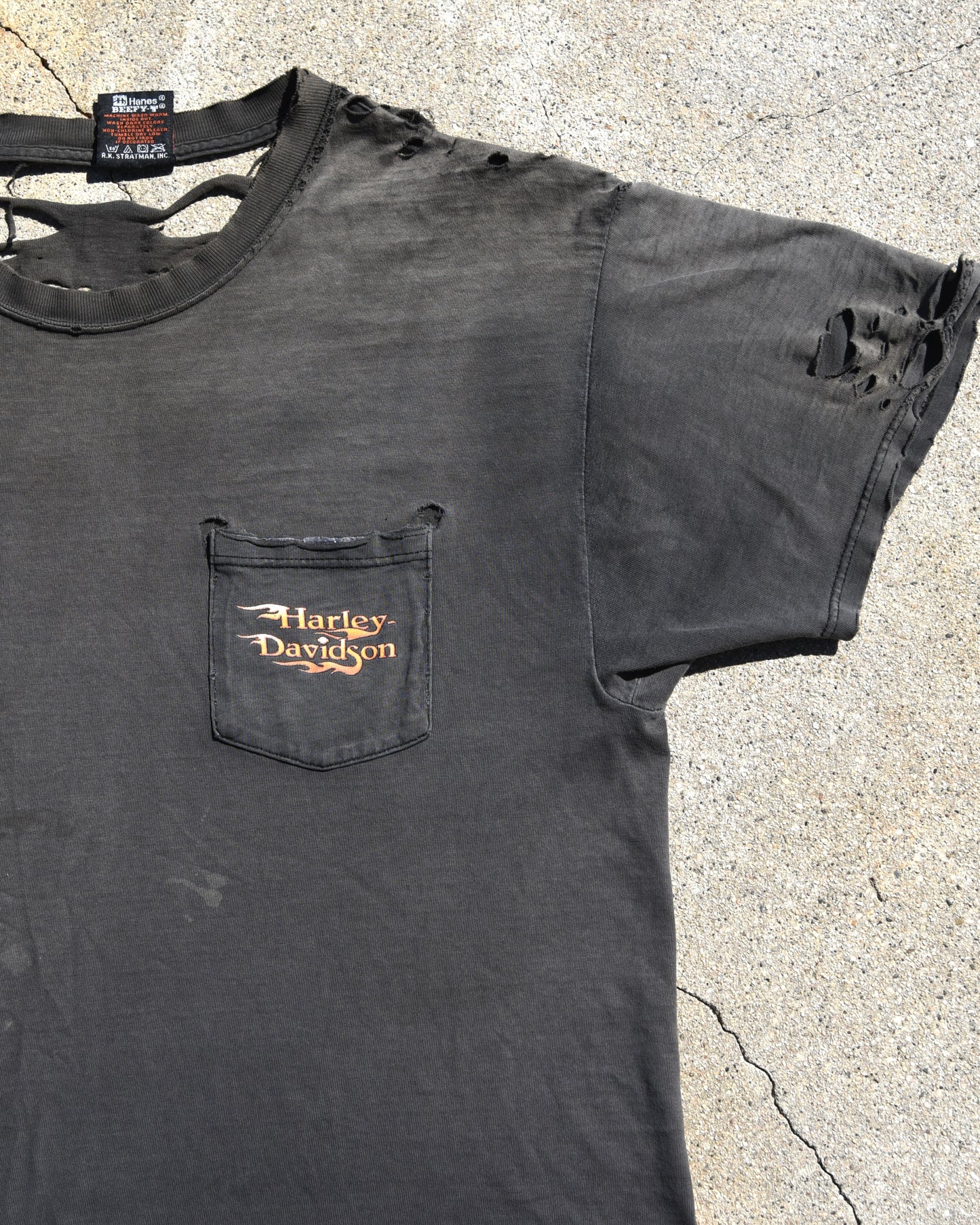 1990s Thrashed and Sun Faded Harley Davidson Tshirt