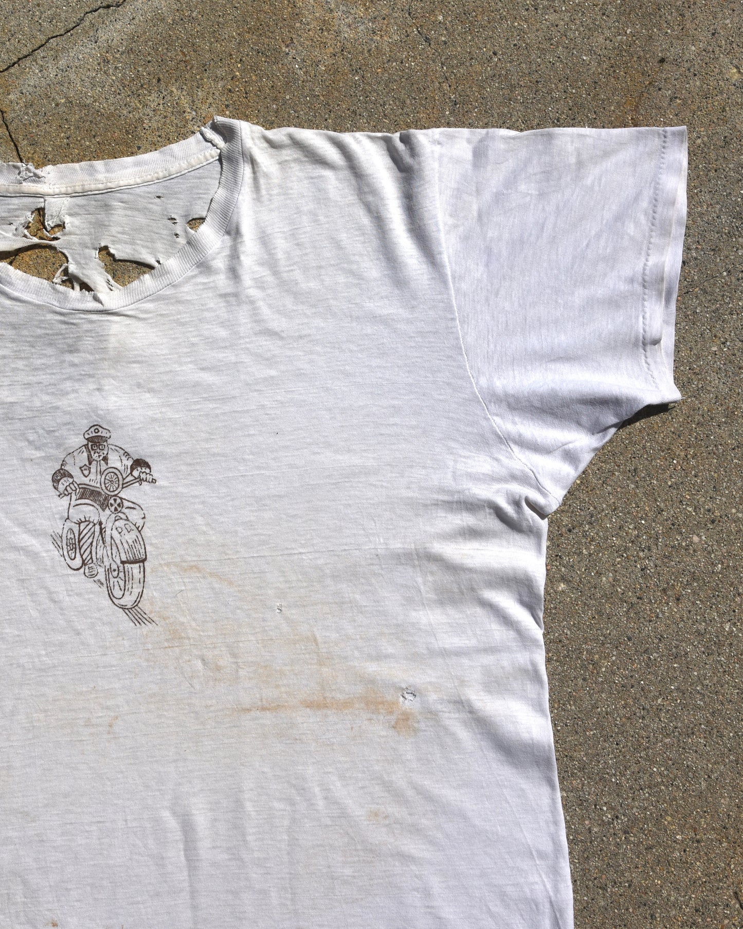 1960s Motorcycle Police Stenciled Tshirt