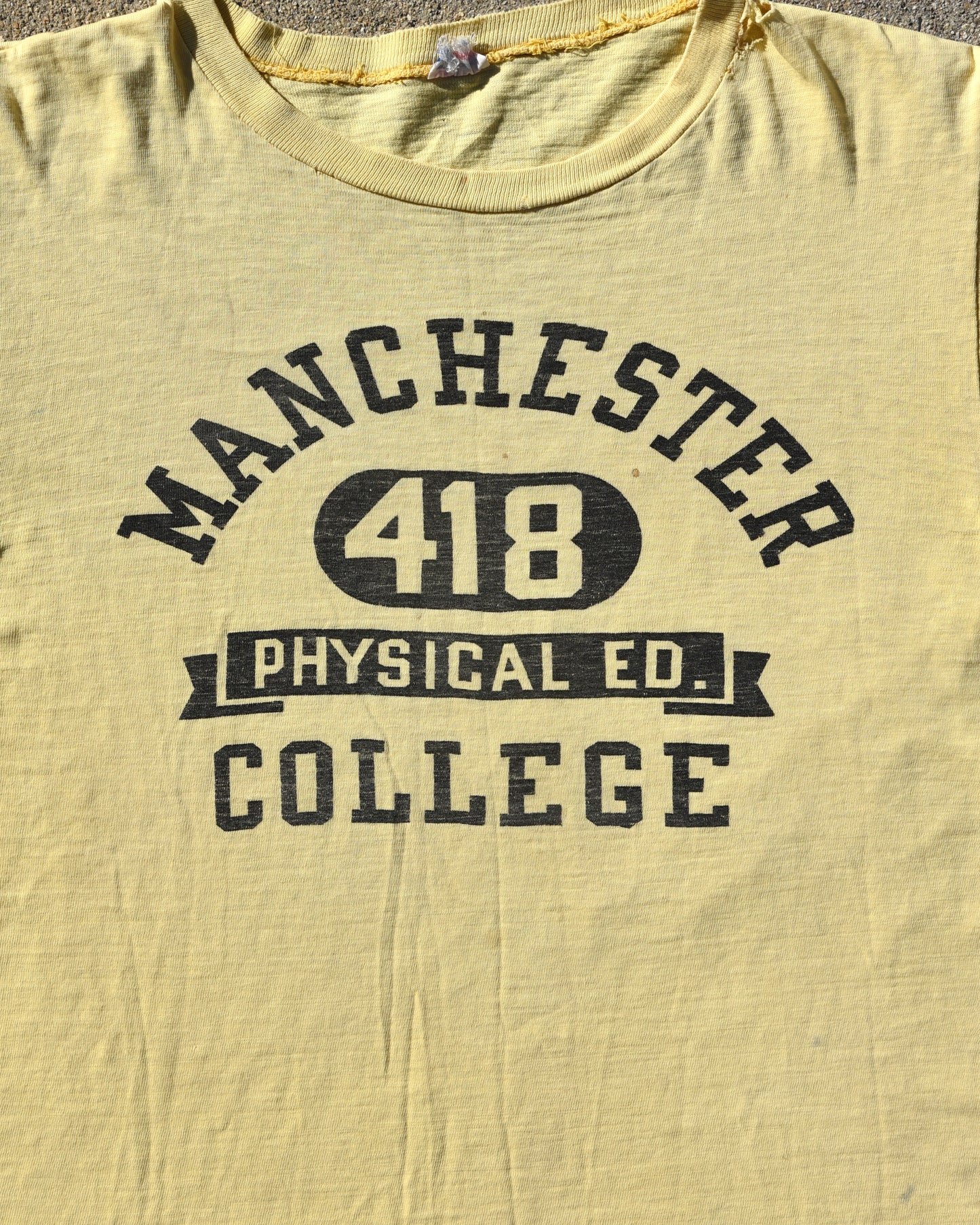 1950s Champion Running Man Manchester College Phys Ed Tshirt