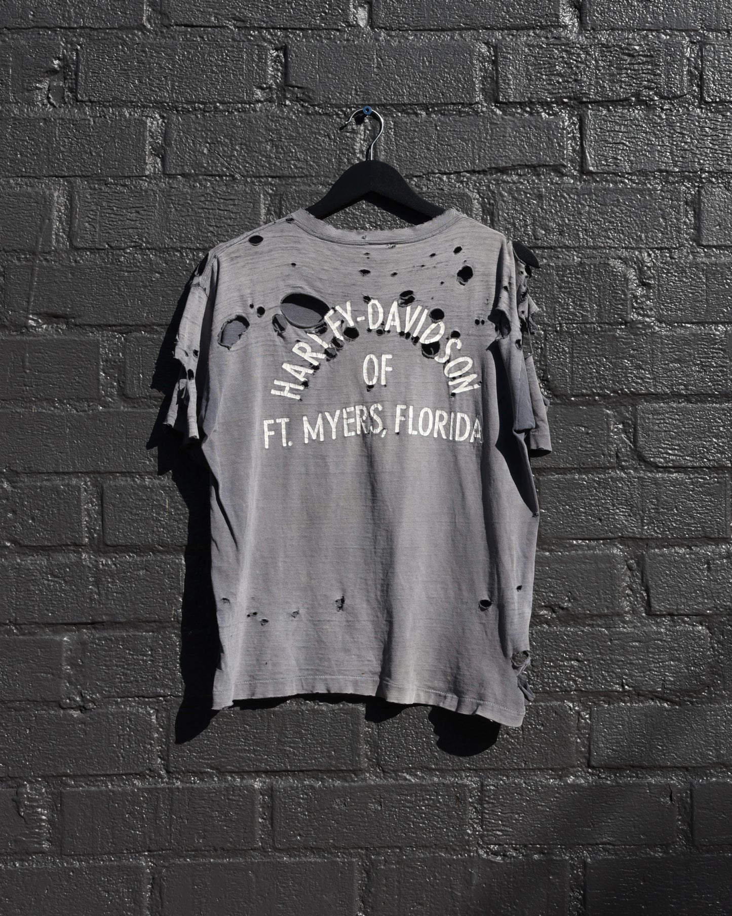 1970s Thrashed Harley Davidson Live To Ride Tshirt