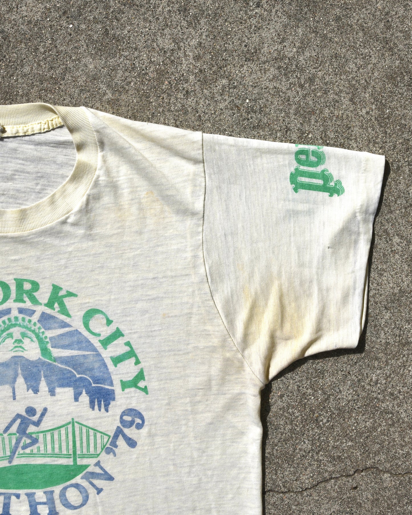 Vintage 1979 New York City Marathon Thrashed Tshirt