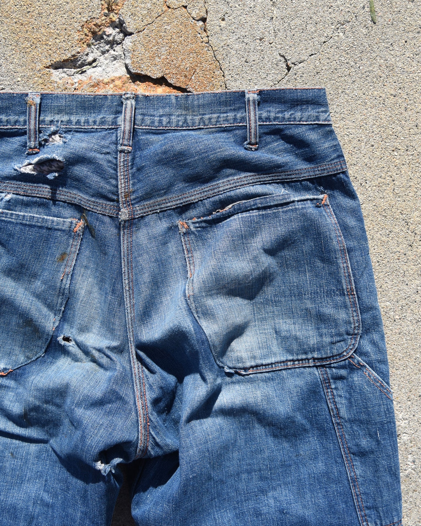 1950s Repaired Flannel Lined Carpenter Denim Jeans