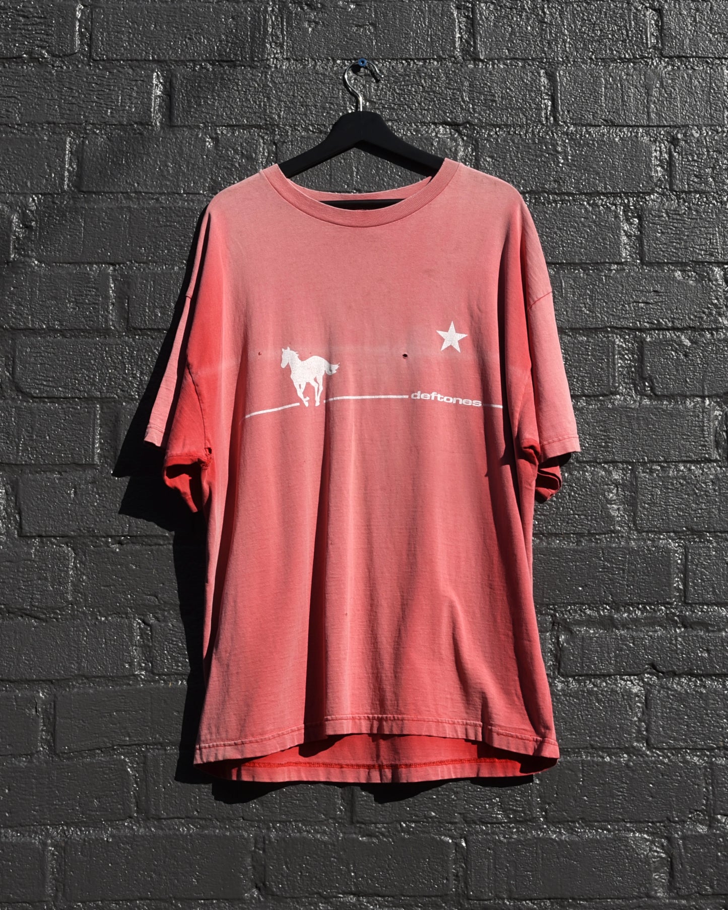 Y2K Sun Faded Deftones White Pony Tshirt