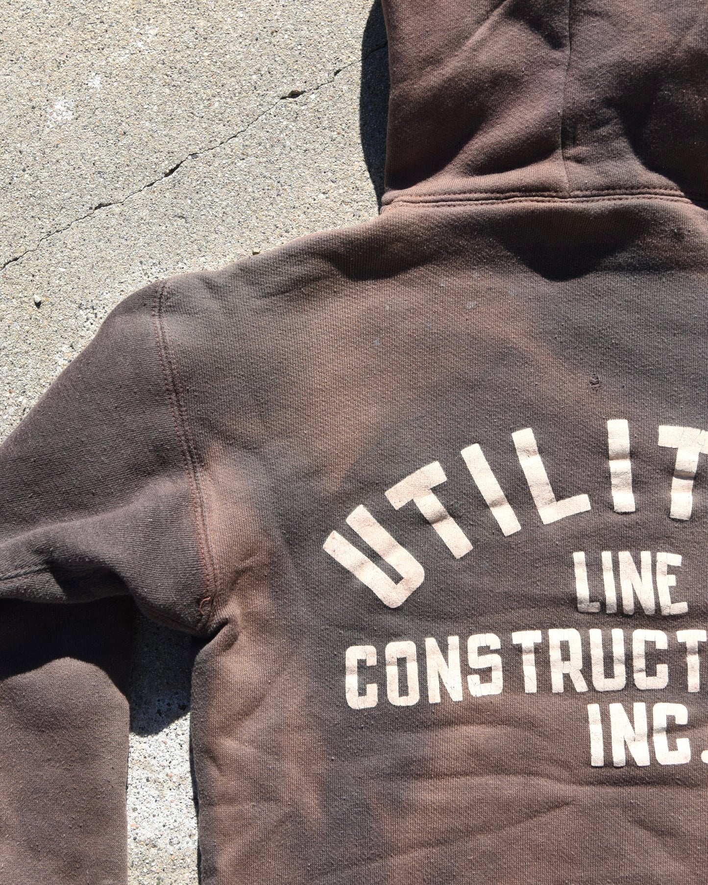 1950s Sun Faded Champion Double Face Utilities Line Construction Hoodie