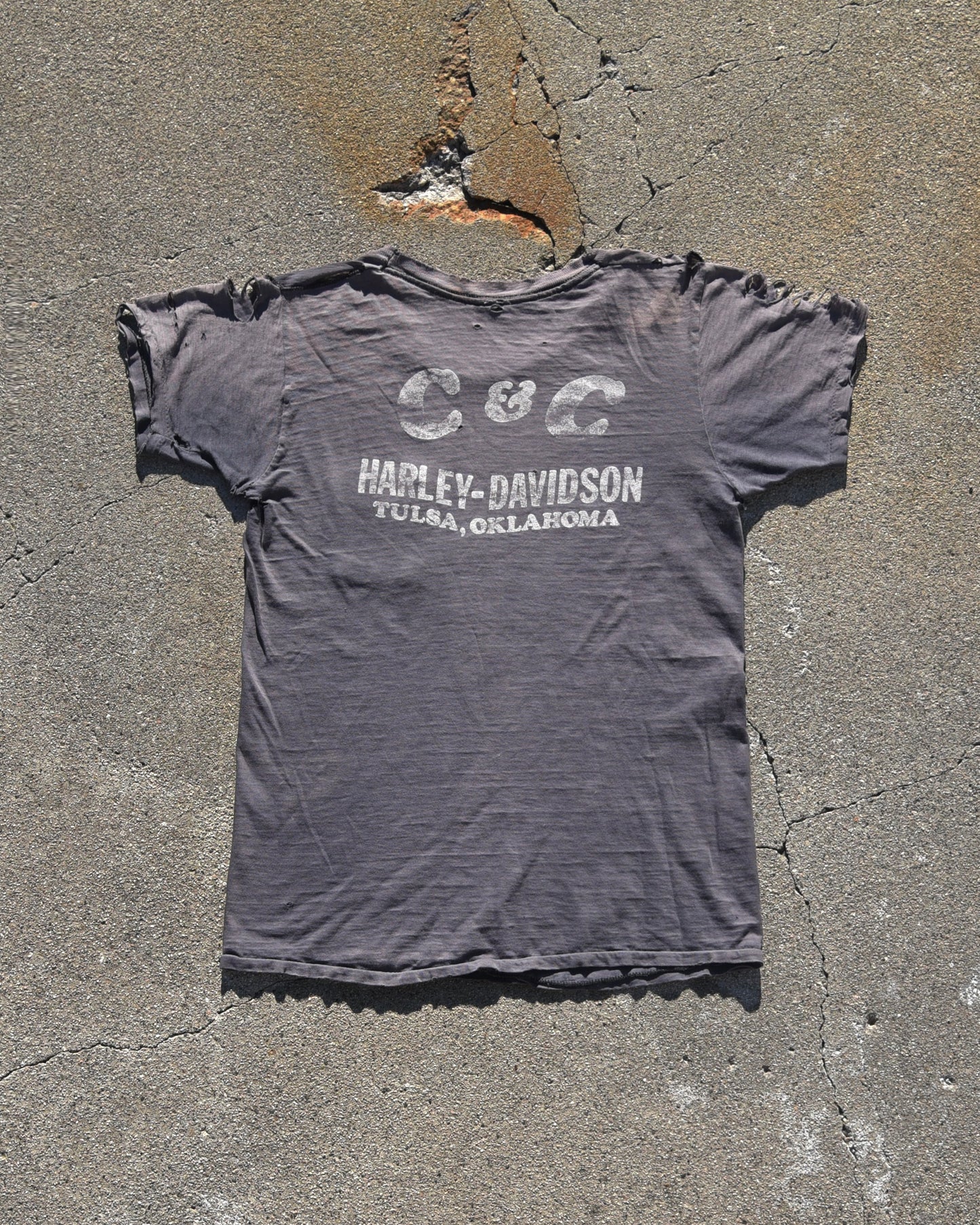 1970s Harley Davidson Pocket Tshirt - Thrashed