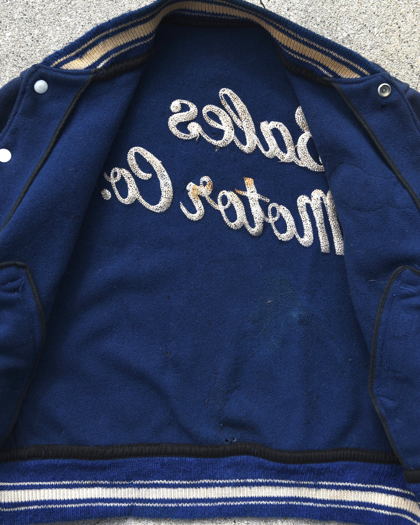 1950s Bales Motor Co. Wool Chain Stitched Jacket
