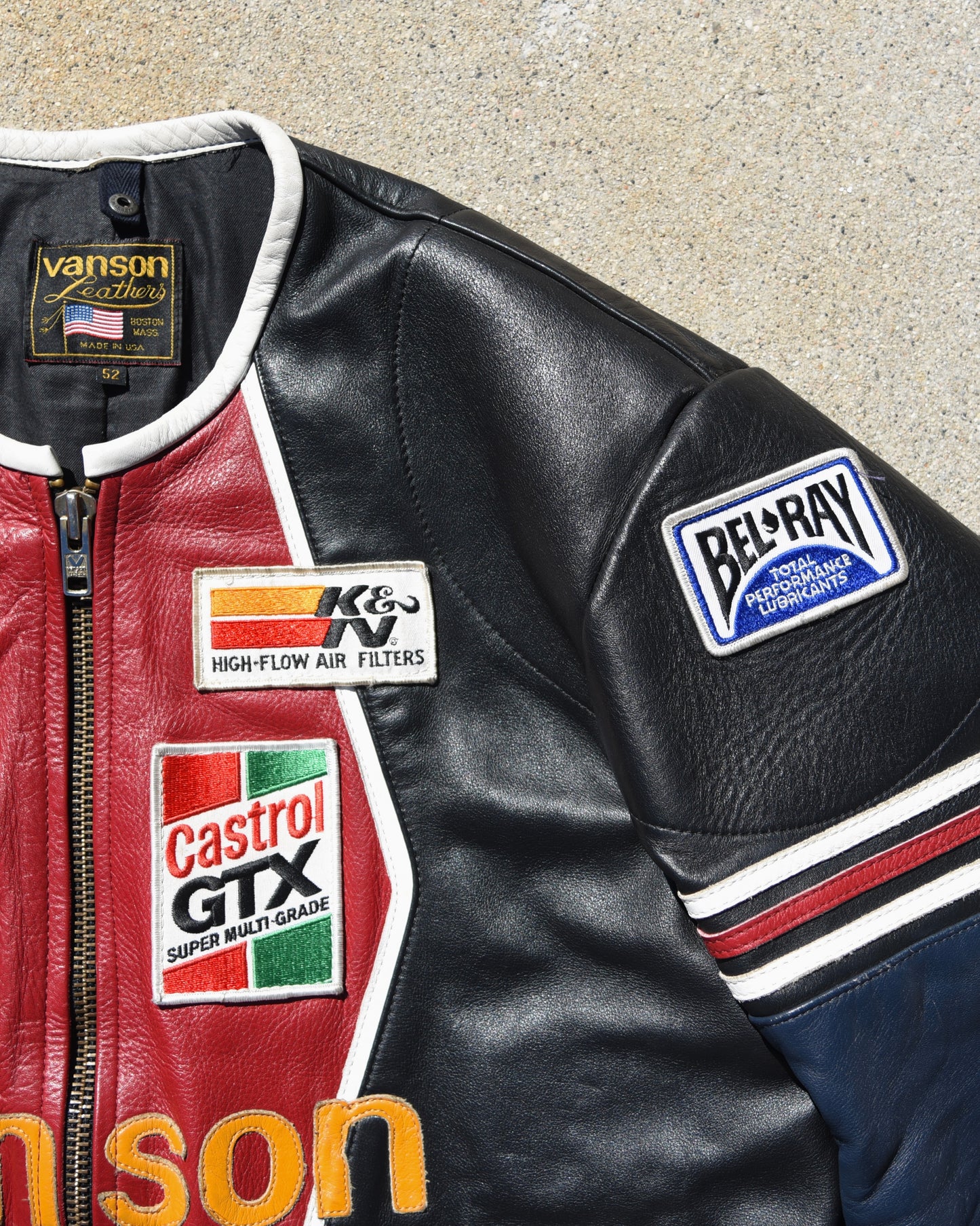 Vanson One Star Racing Leather Jacket - Size 52