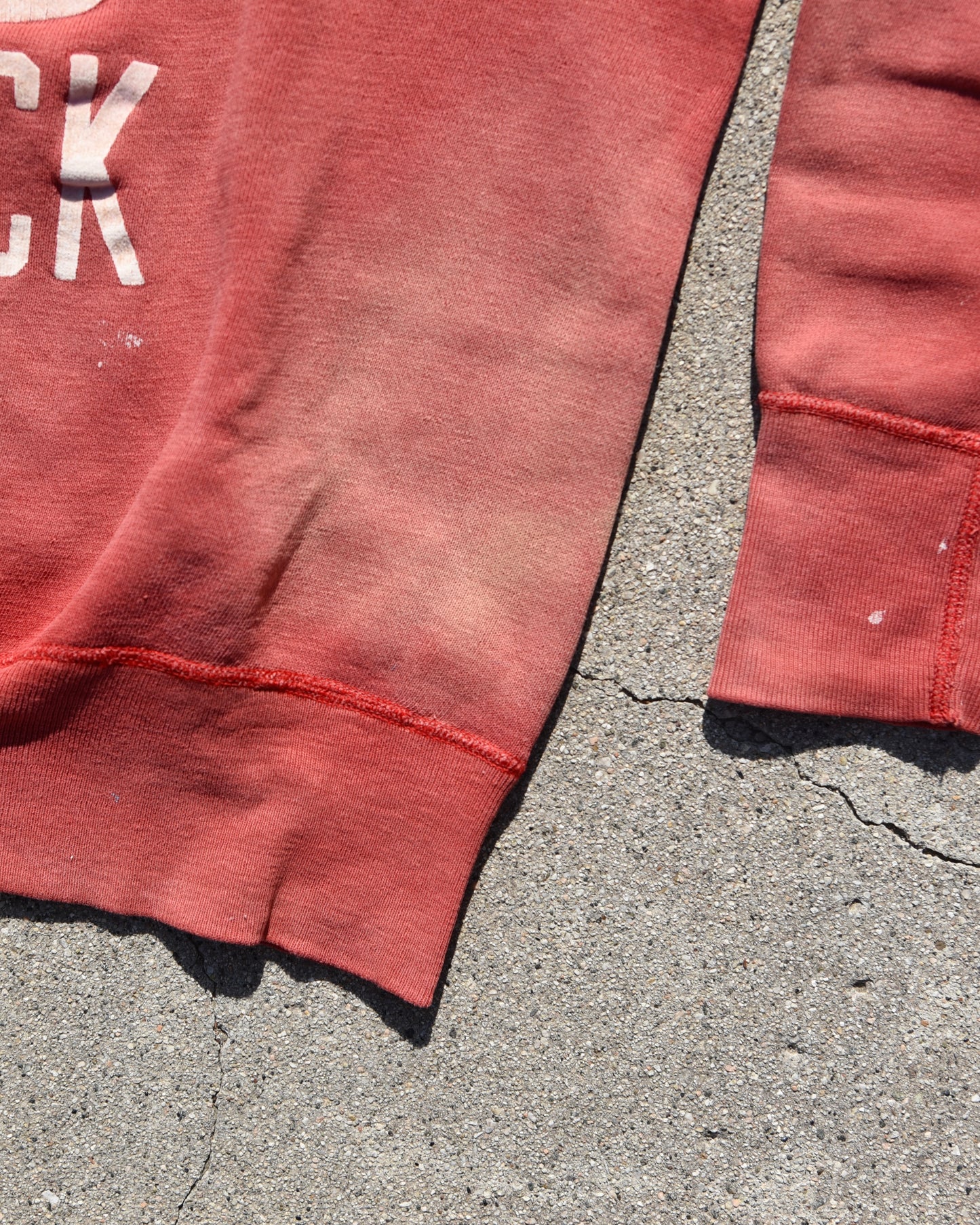 1950s Single V Melvindale Track Crewneck Sweatshirt Distressed Fade Size M