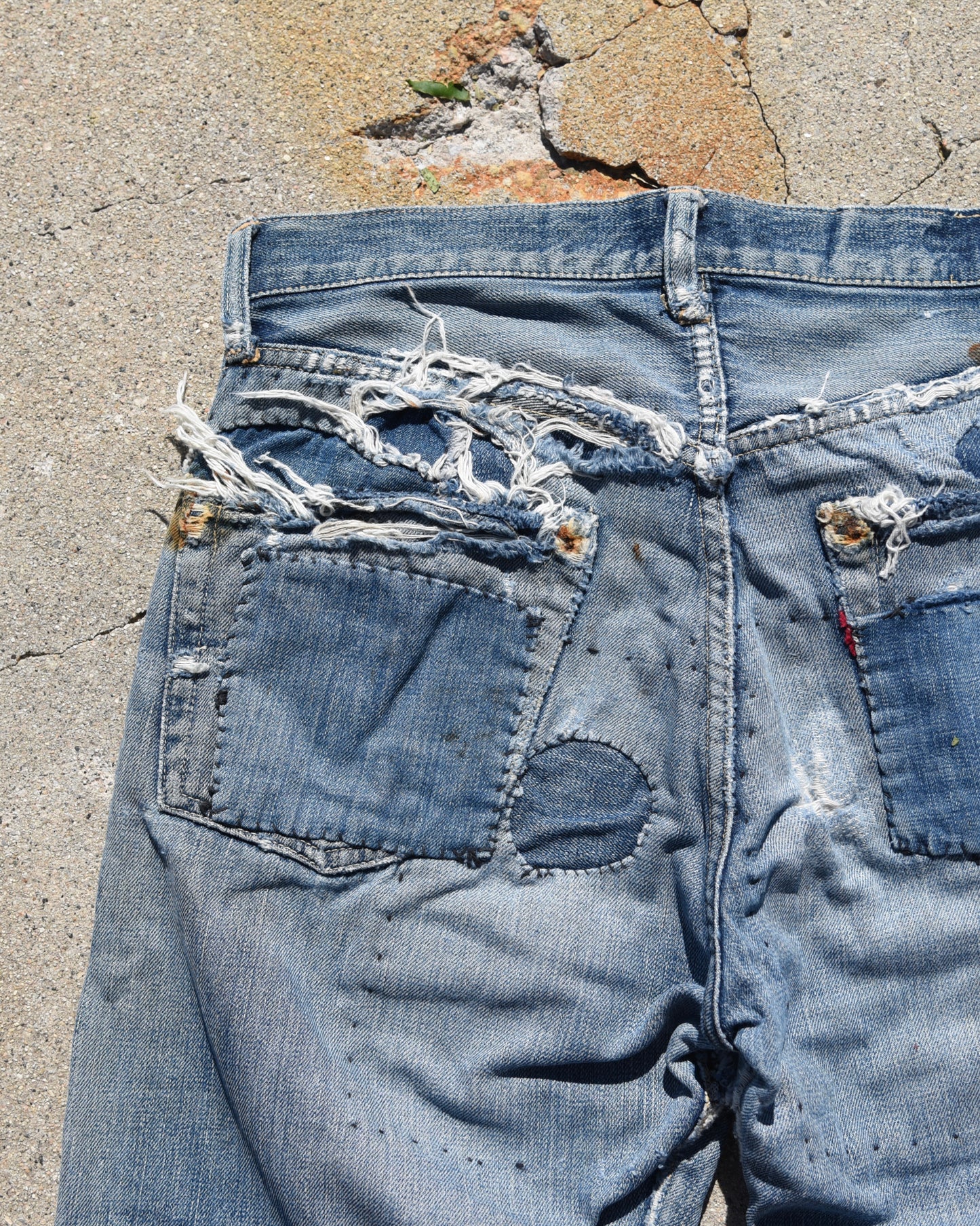 1950s Levi’s 501xx Selvedge Denim Thrashed and Repaired