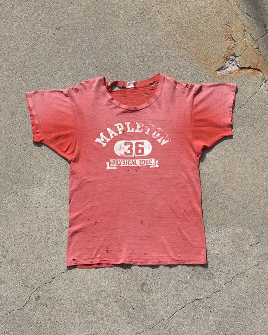 1960s Thrashed and Sun Faded Champion Mapleton PE Tshirt