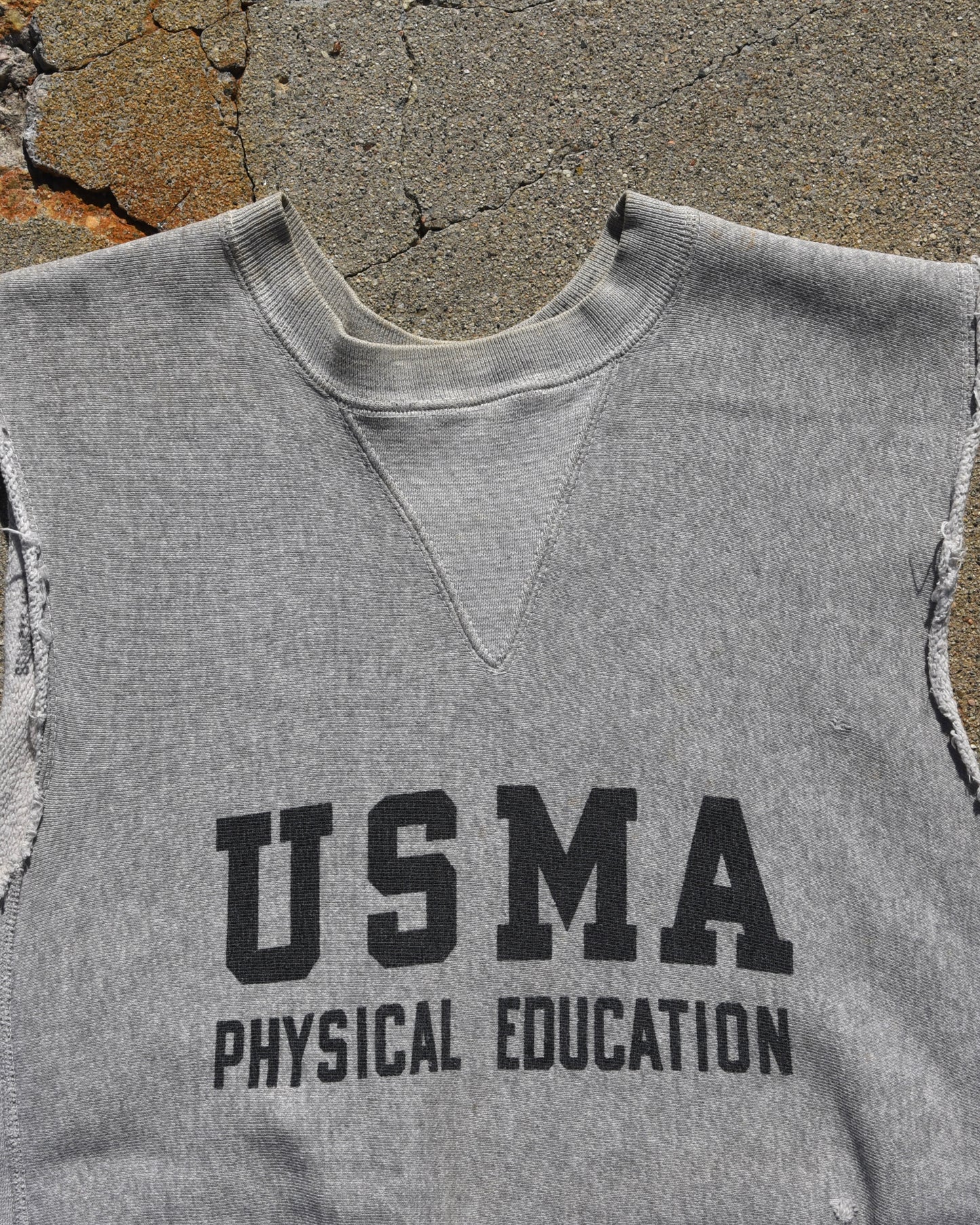1960s Champion Reverse Weave “Expansion Gusset” USMA Sleeveless Sweatshirt