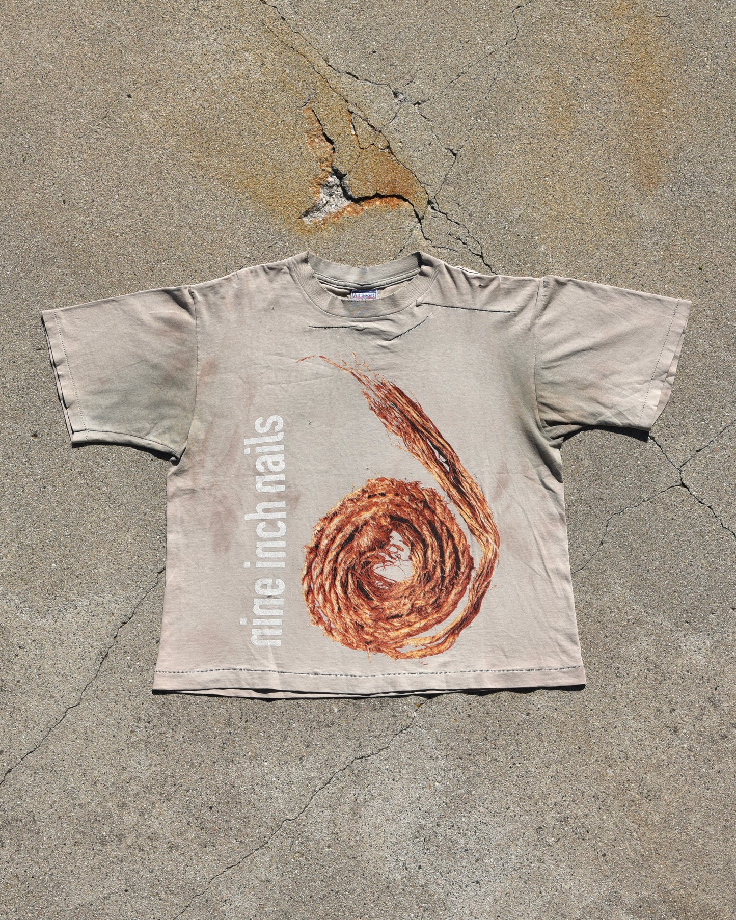 1995 Sun Faded Nine Inch Nails Further Down The Spiral Tshirt