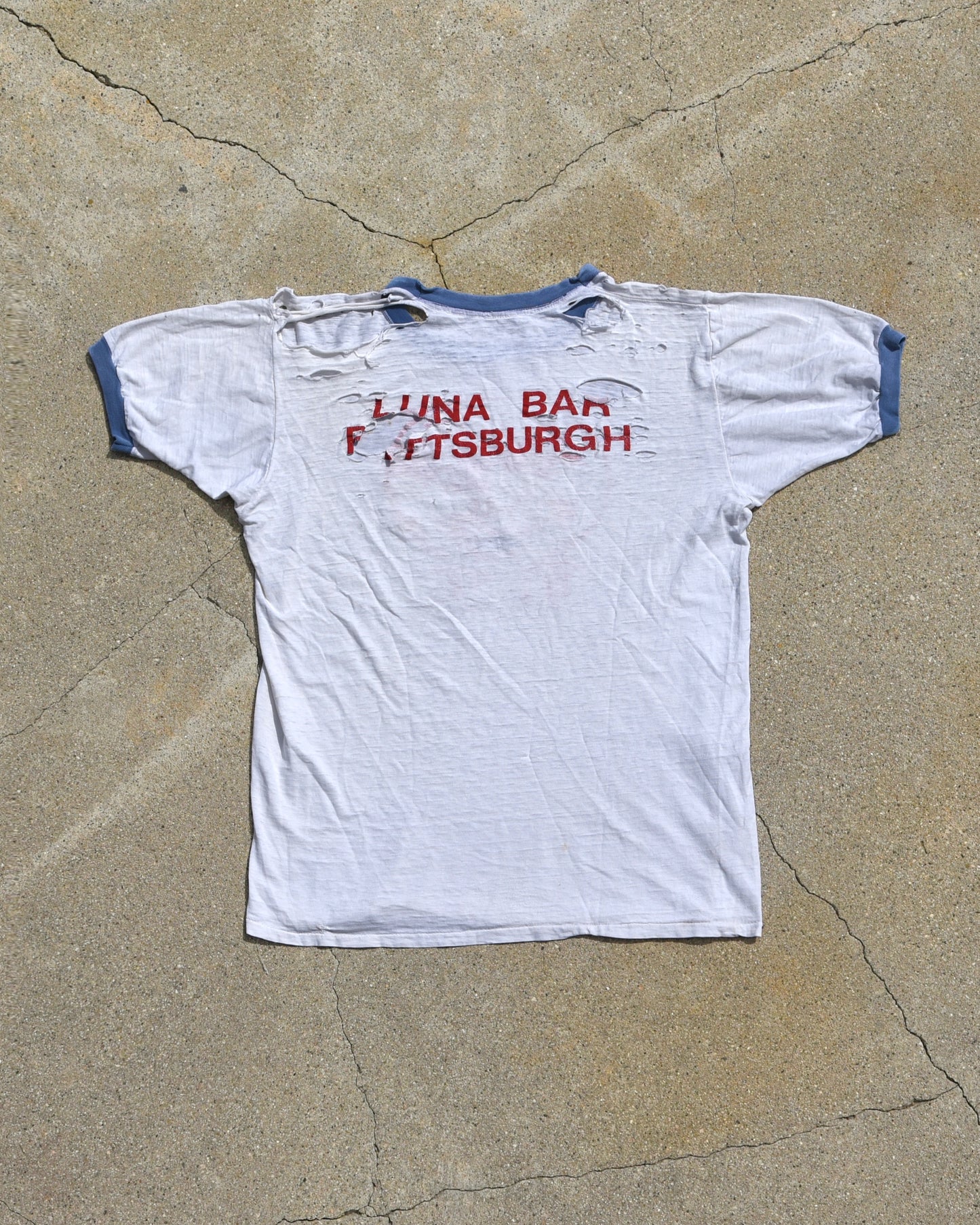 1970s Thrashed Luna Bar Ringer Tshirt