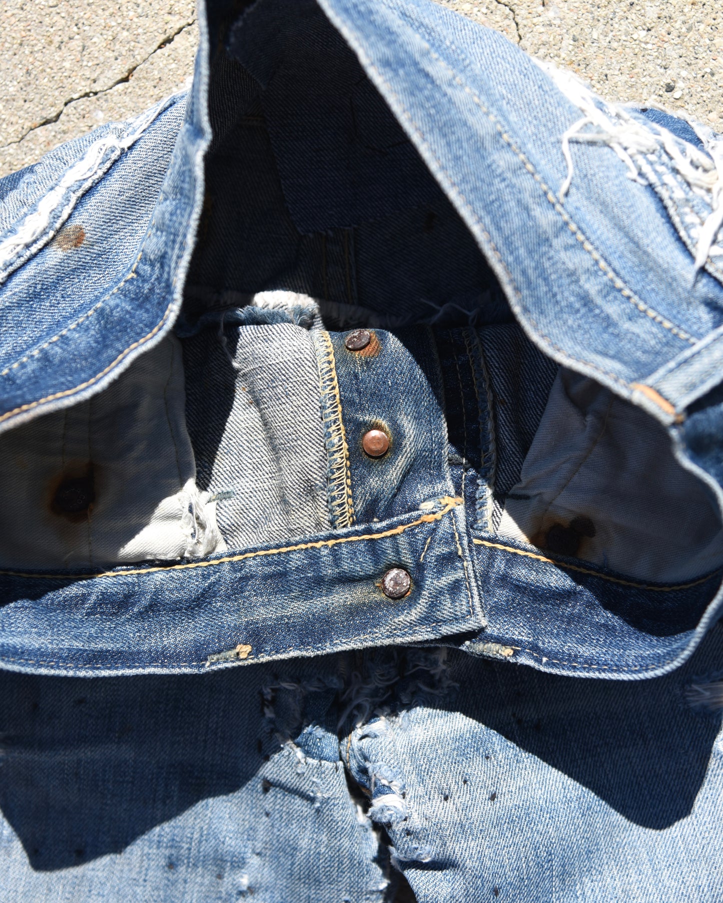 1950s Levi’s 501xx Selvedge Denim Thrashed and Repaired