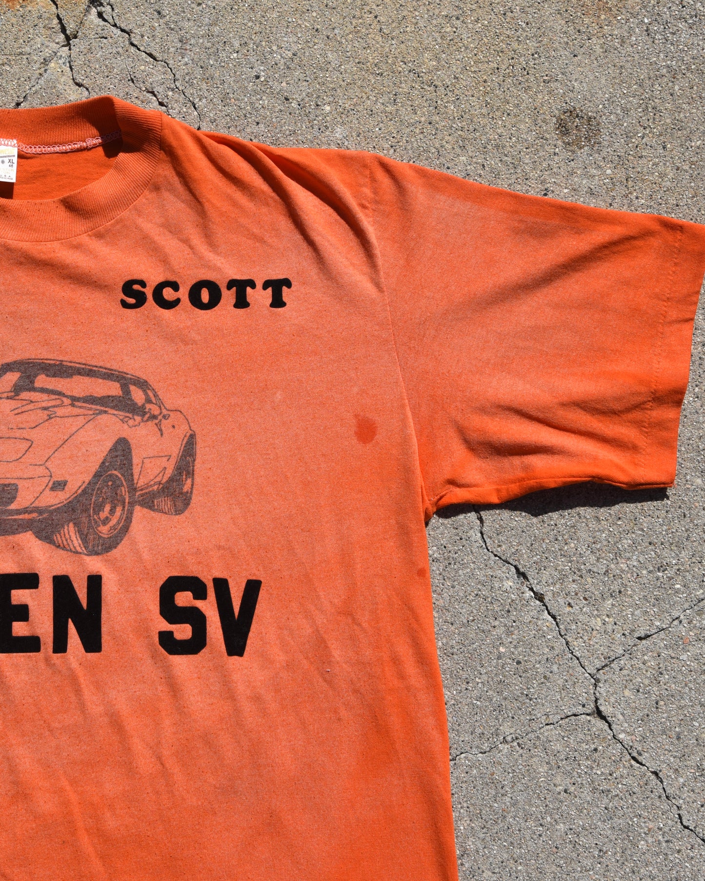 1970s Sun Faded Corvette Ghost Pocket Tshirt