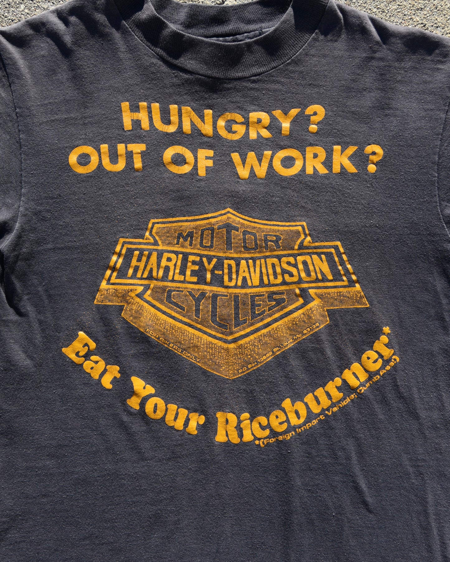 1980s Hungry Out of Work Harley Tshirt
