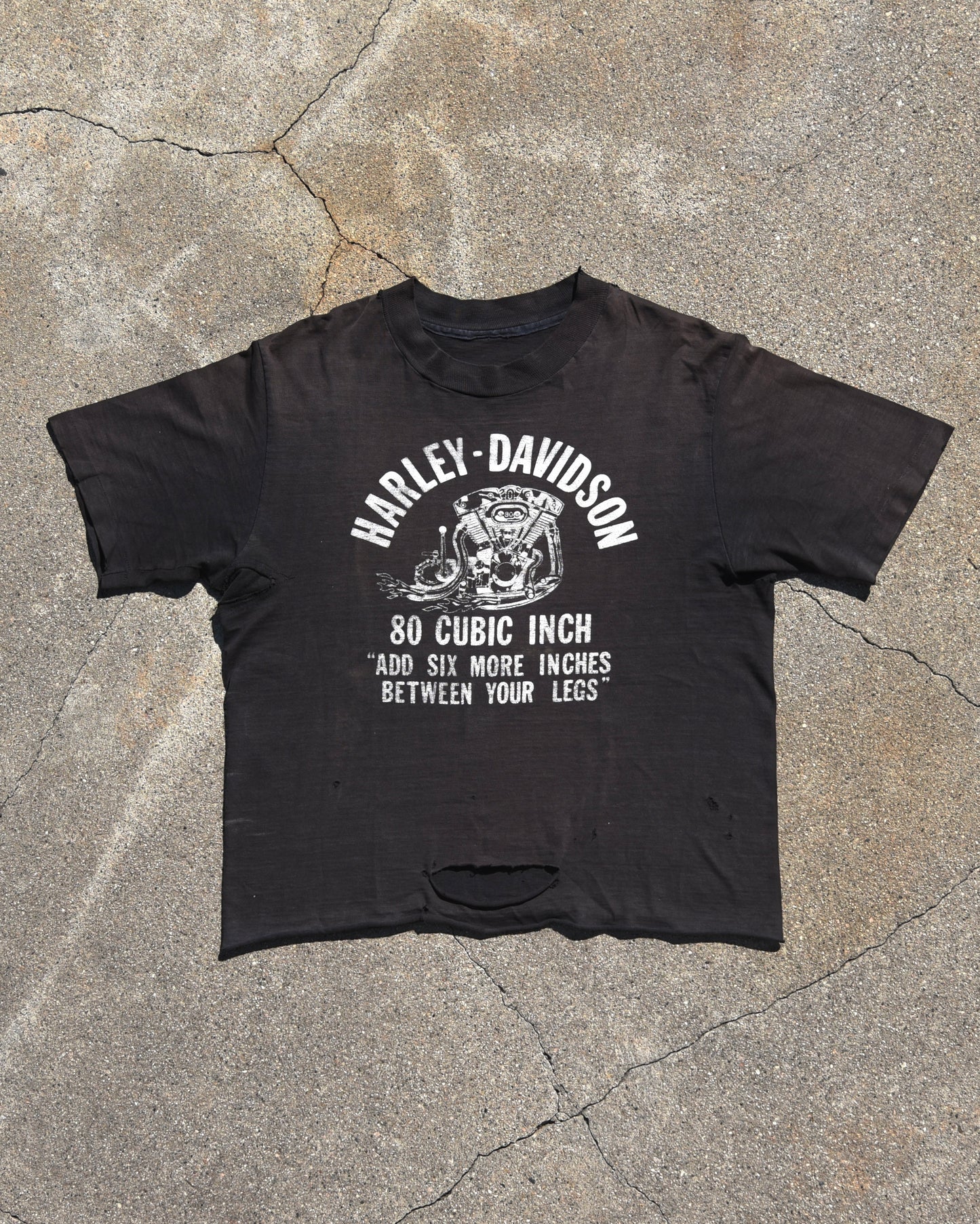 1980s Add Six More Inches Harley Davidson Tshirt