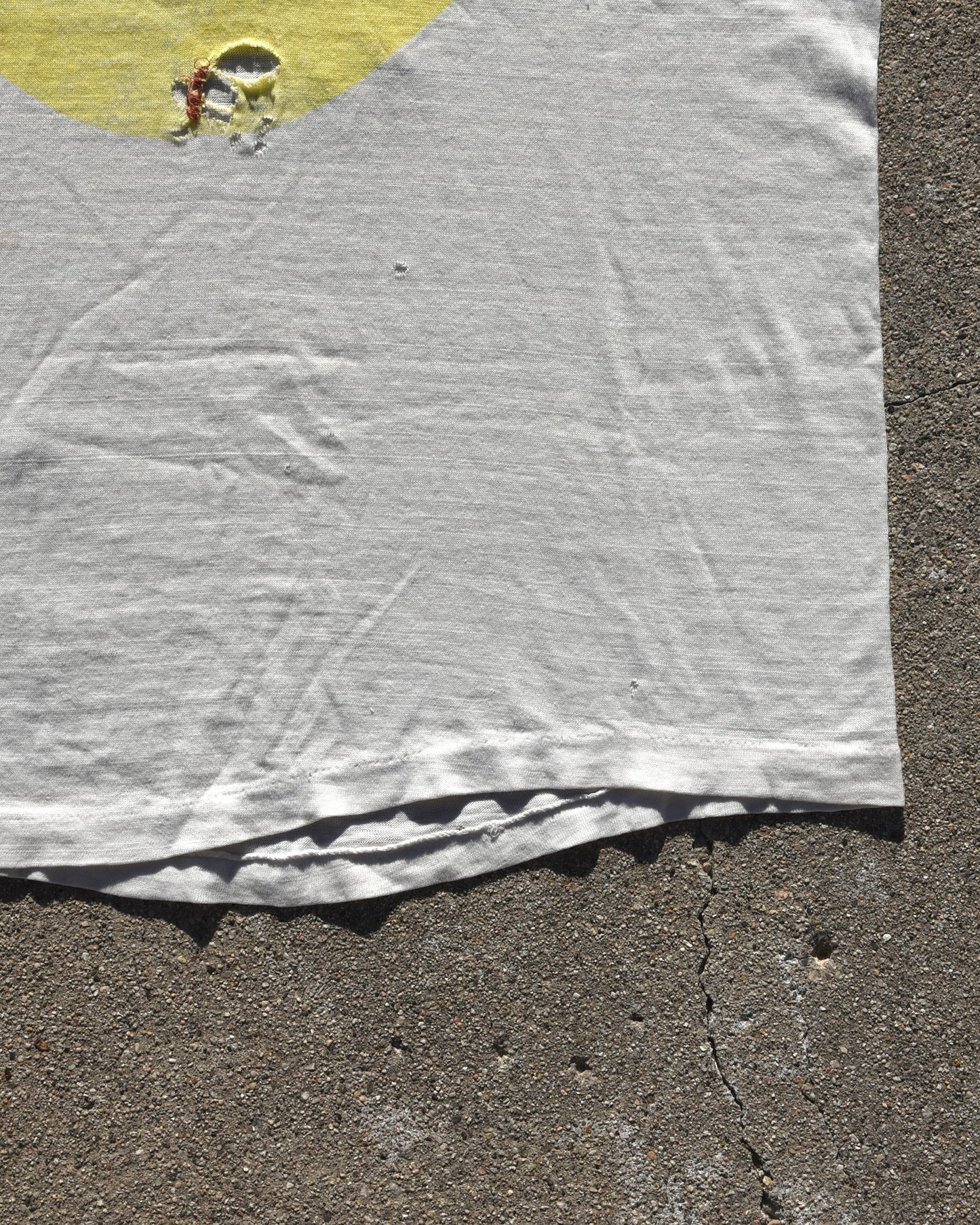 1980s Thrashed and Repaired Smiley Face Tshirt