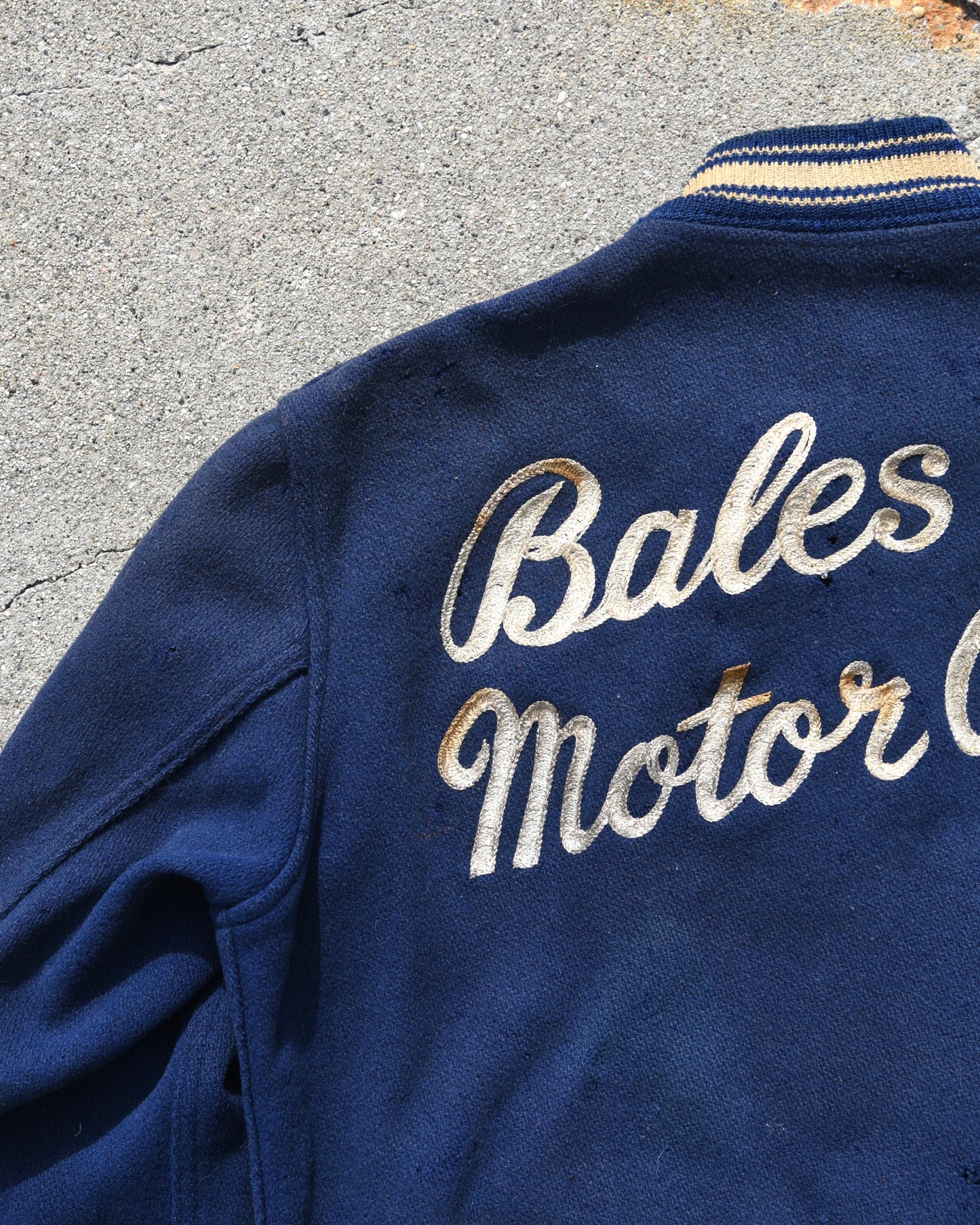 1950s Bales Motor Co. Wool Chain Stitched Jacket