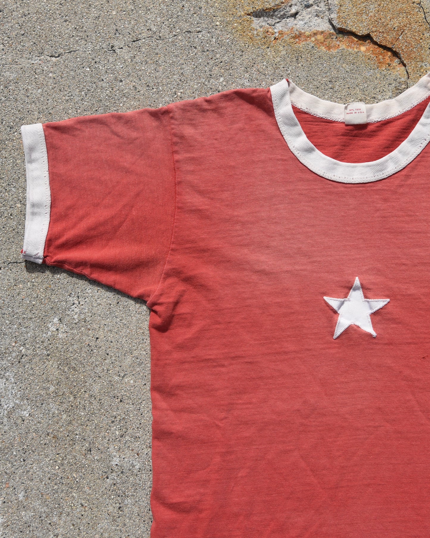 1950s Sun Faded Star Ringer Tshirt