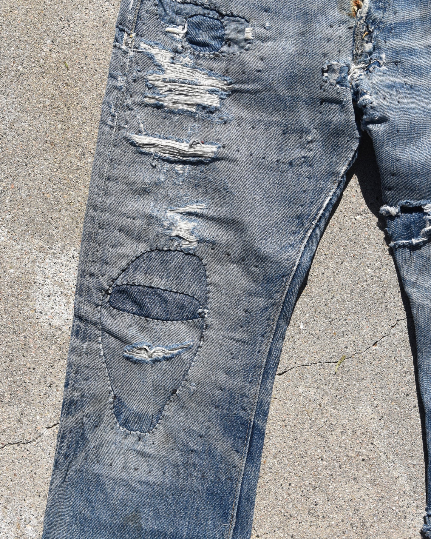1950s Levi’s 501xx Selvedge Denim Thrashed and Repaired