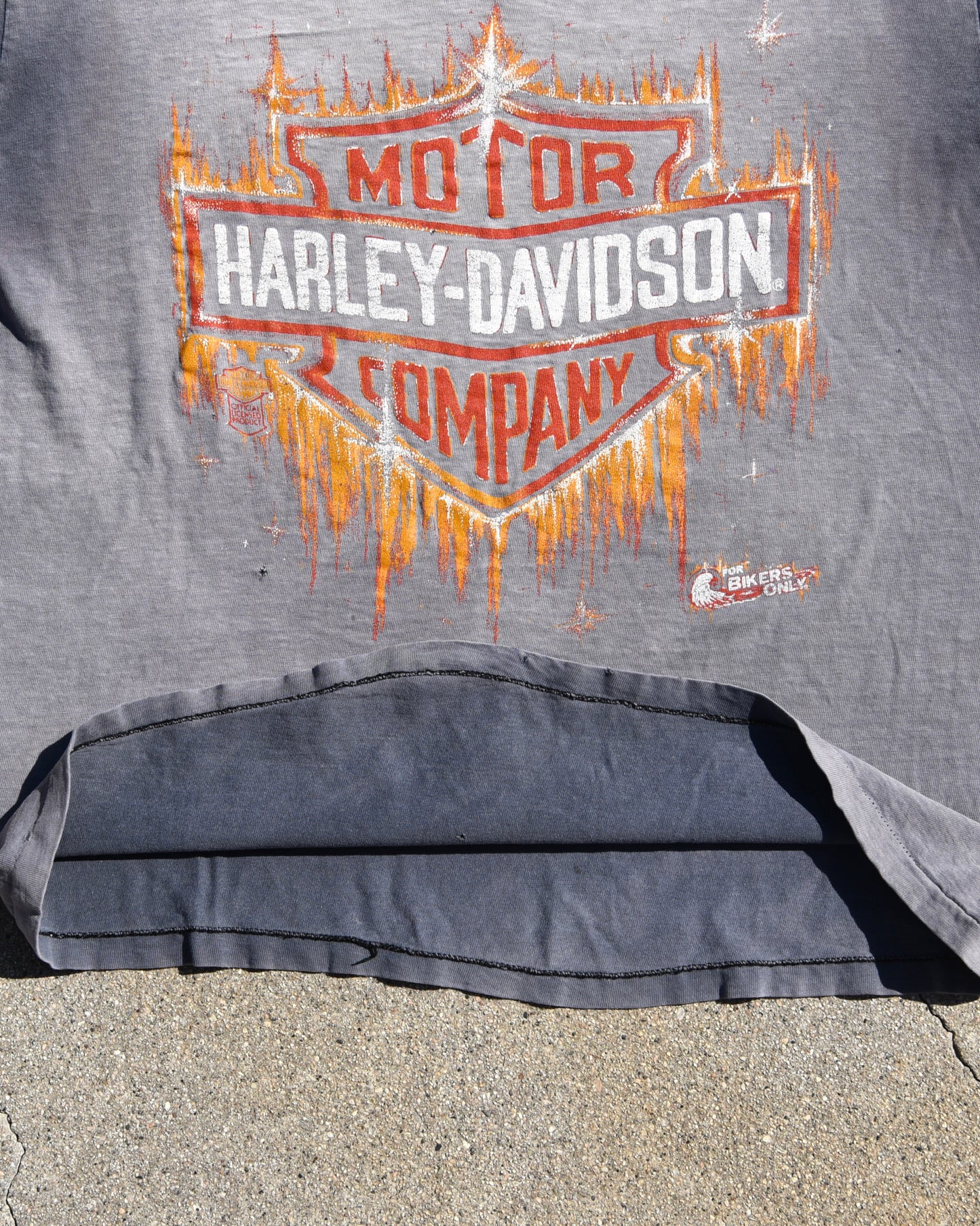 1980s Sun Faded Harley Davidson Flames Tshirt