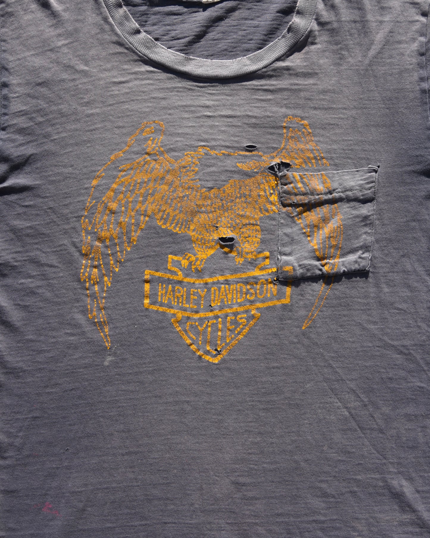 1970s Harley Davidson Pocket Tshirt - Thrashed