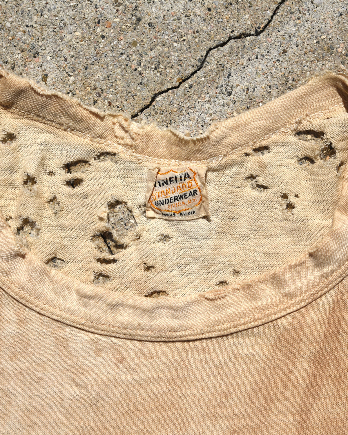 1940s Thrashed Oneita Blank Tshirt