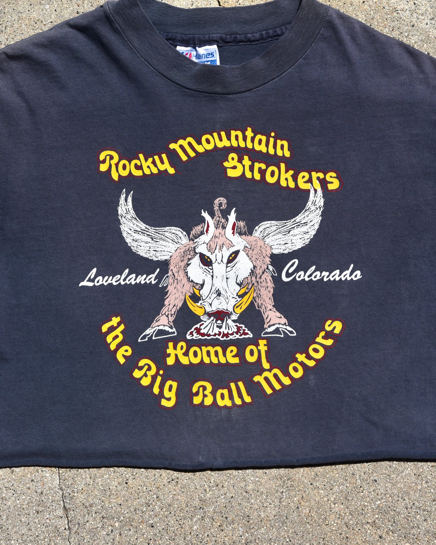 1980s Rocky Mountain Strokers Cropped Harley Davidson Tshirt