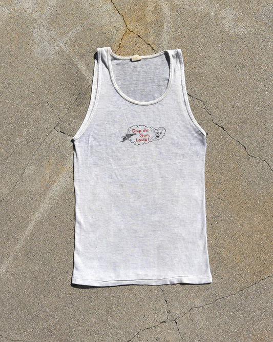 1960s Drop da Gun, Louie! Stenciled Tank Top