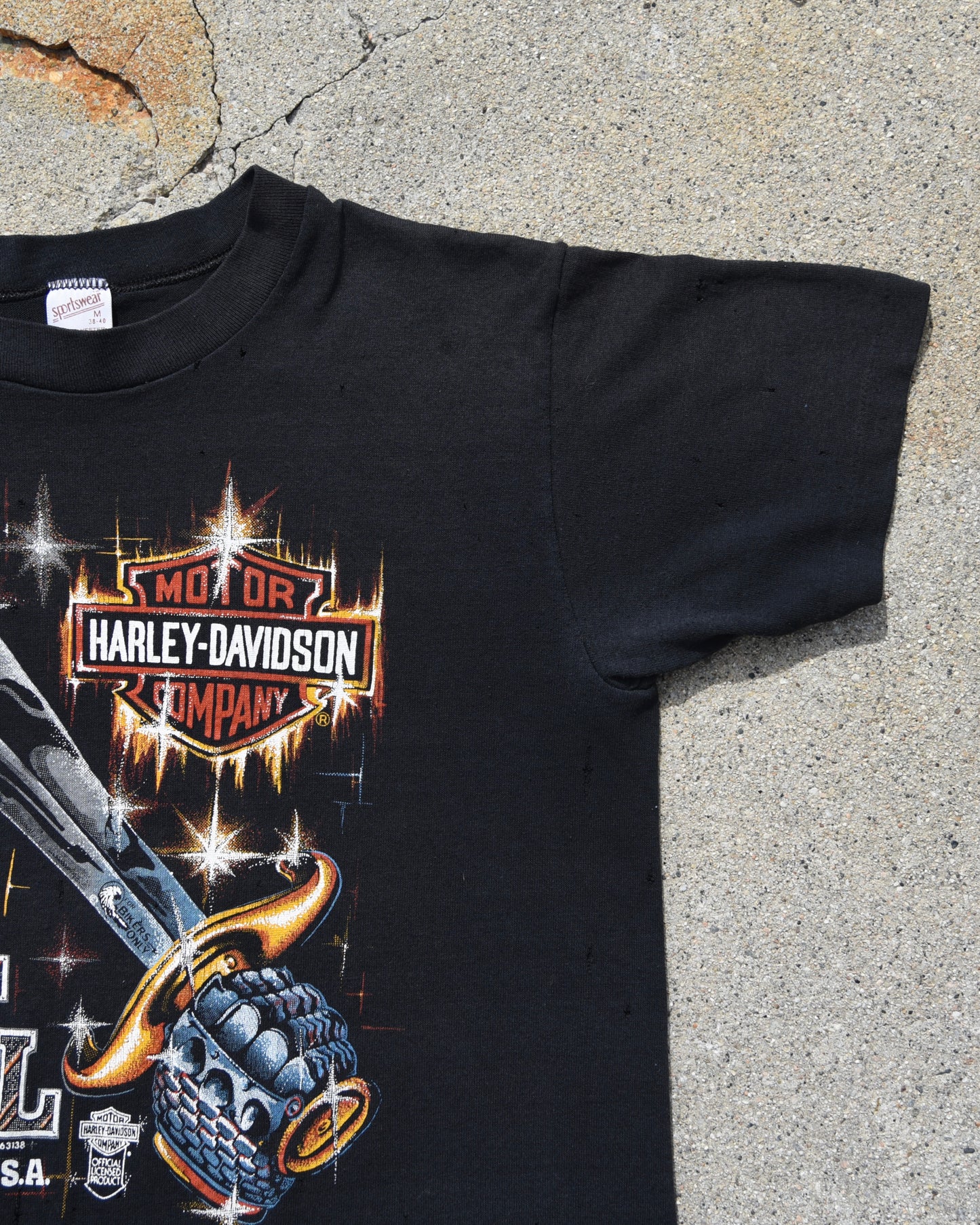 1980s Thrashed Harley Davidson Real Steel Tshirt