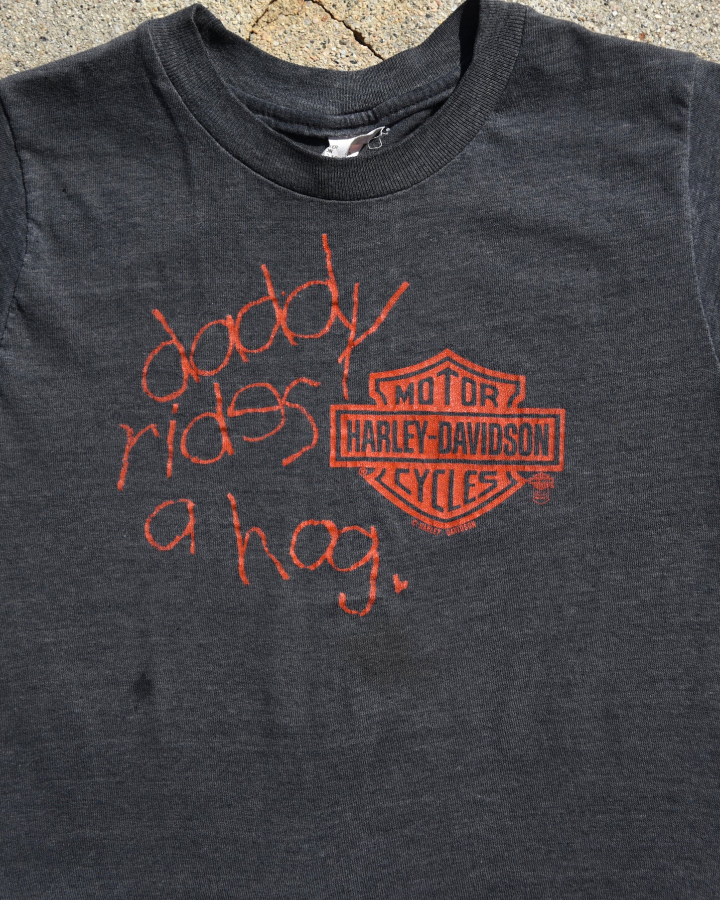 1980s Daddy Rides A Hog Harley Femme Tshirt