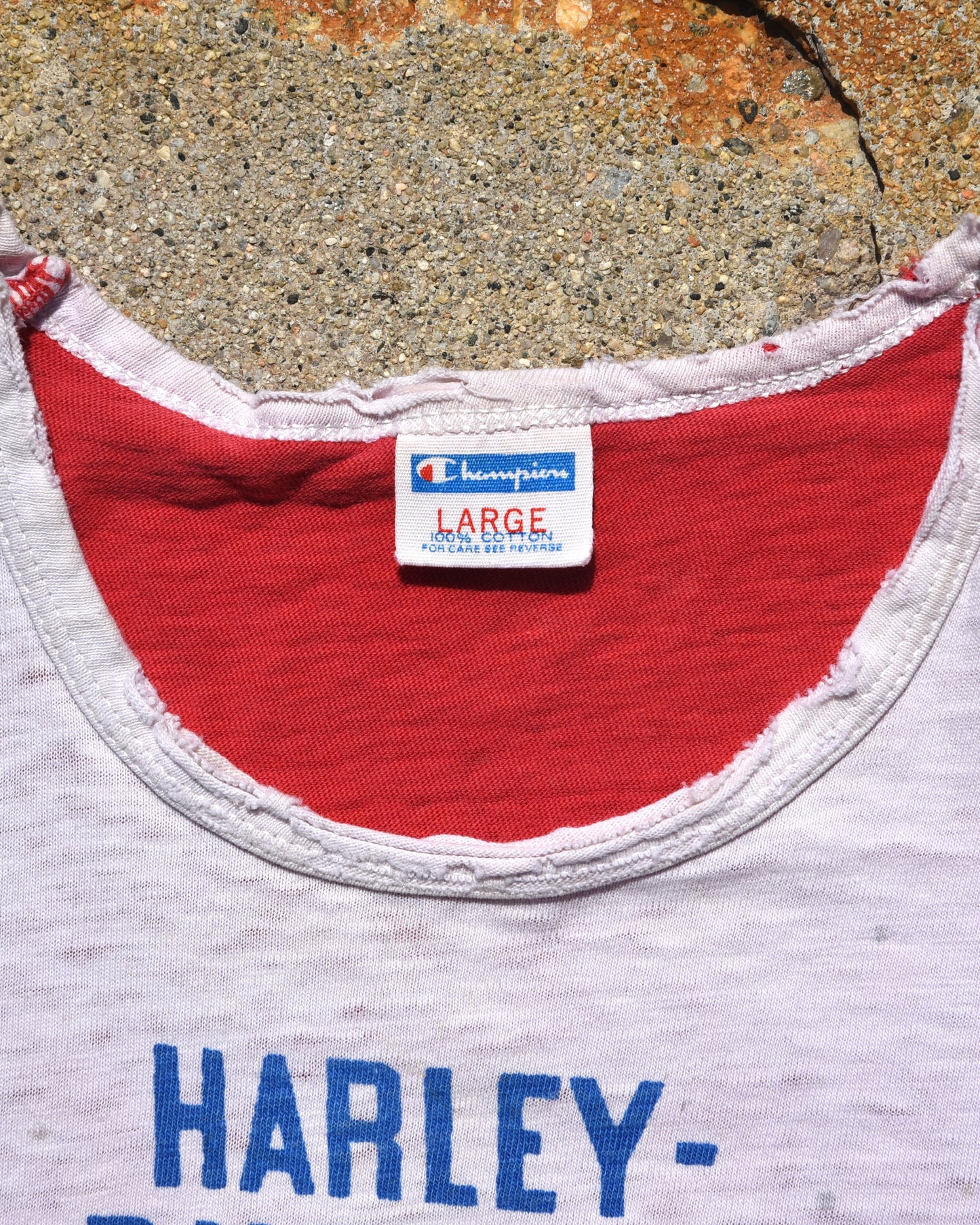 1970s Champion Harley Davidson Tricolor Tshirt