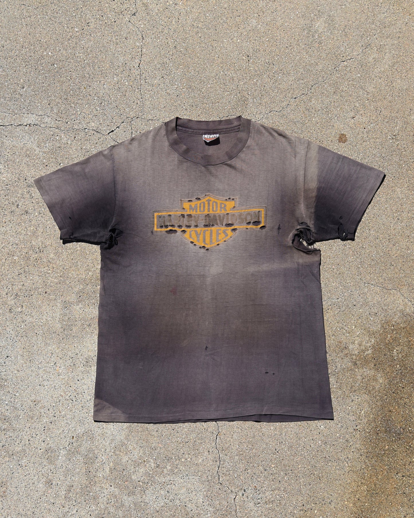 1970s Thrashed and Faded Harley Davidson Tshirt