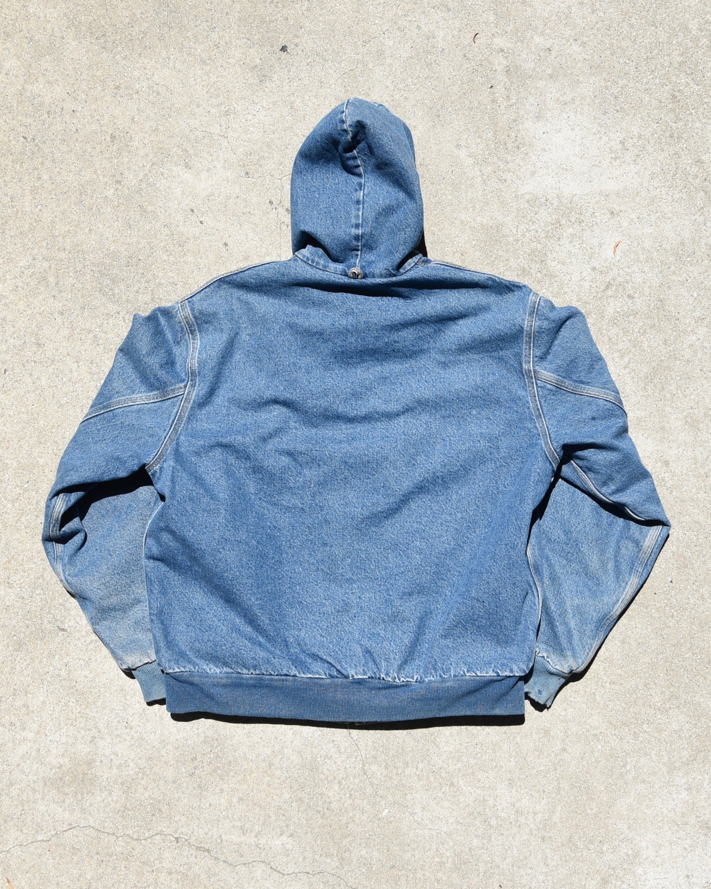 Carhartt J08DST Denim Active Hooded Jacket - Large