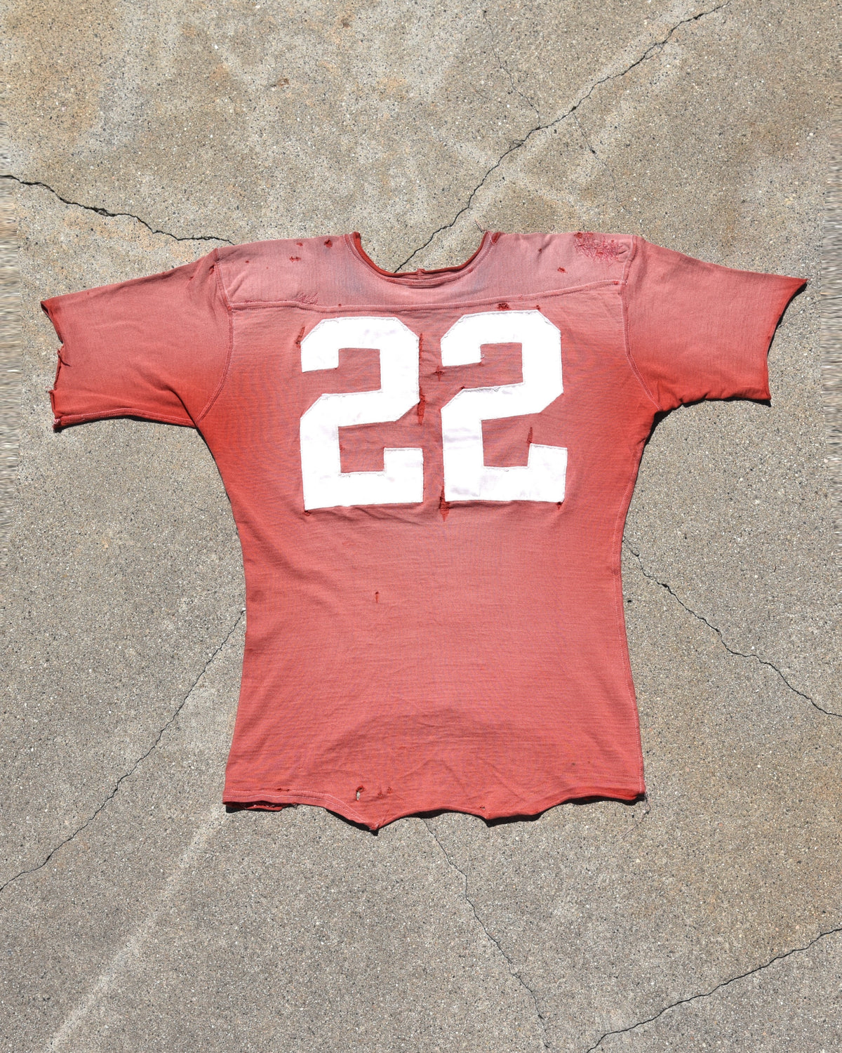 1950s Thrashed and Faded Cotton Football Jersey