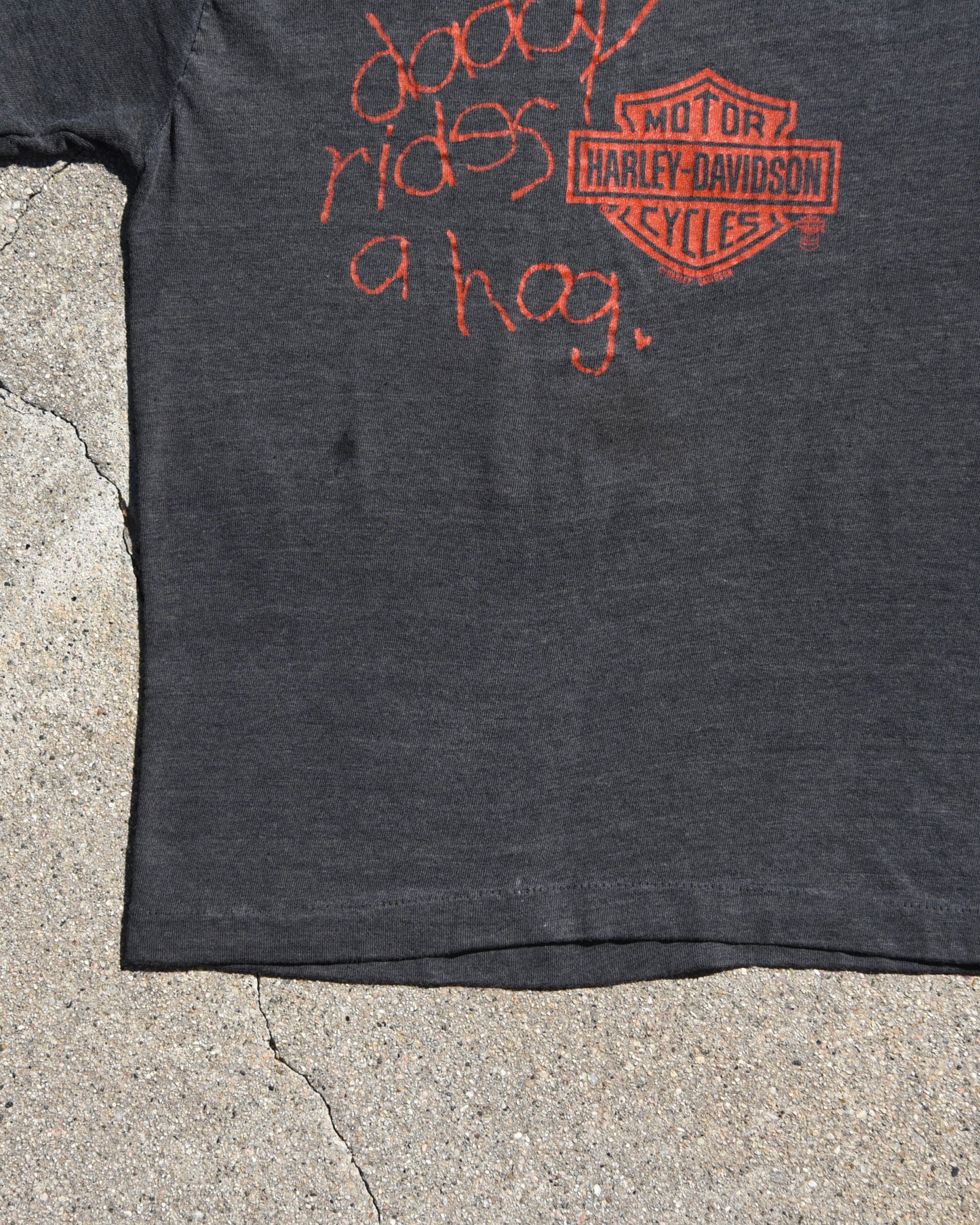 1980s Daddy Rides A Hog Harley Femme Tshirt