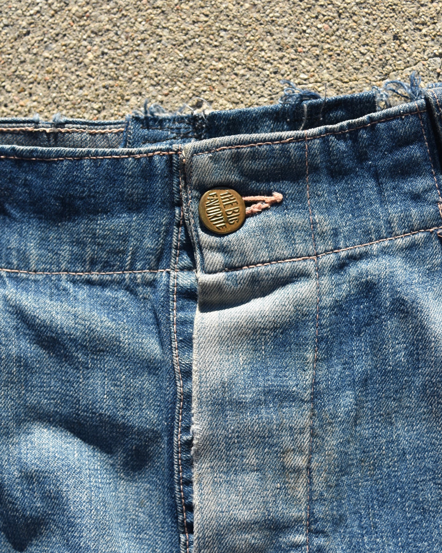 1940s Faded and Repaired Buckleback Denim