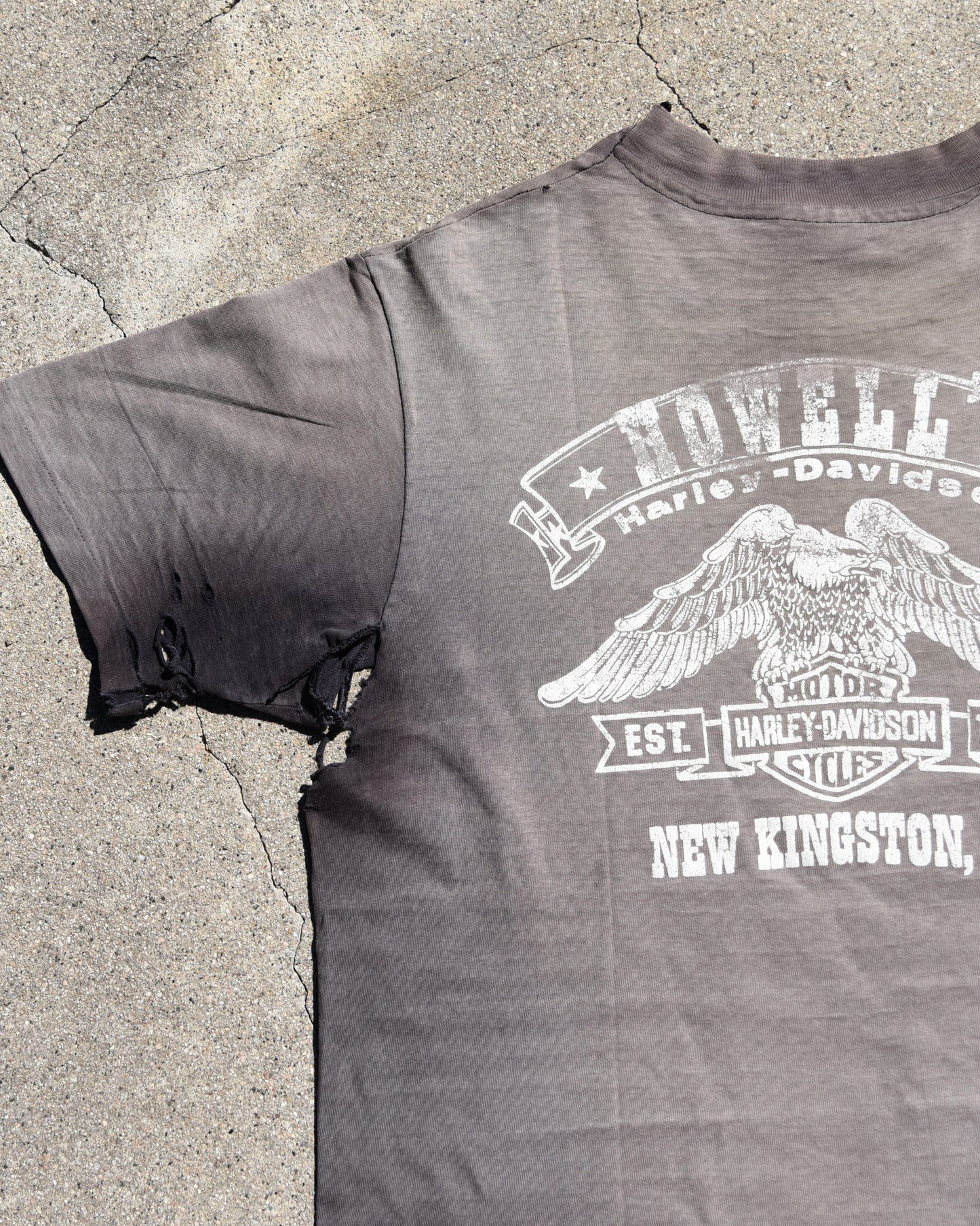 1980s Sun Faded Harley Davidson Team Sponsor Tshirt