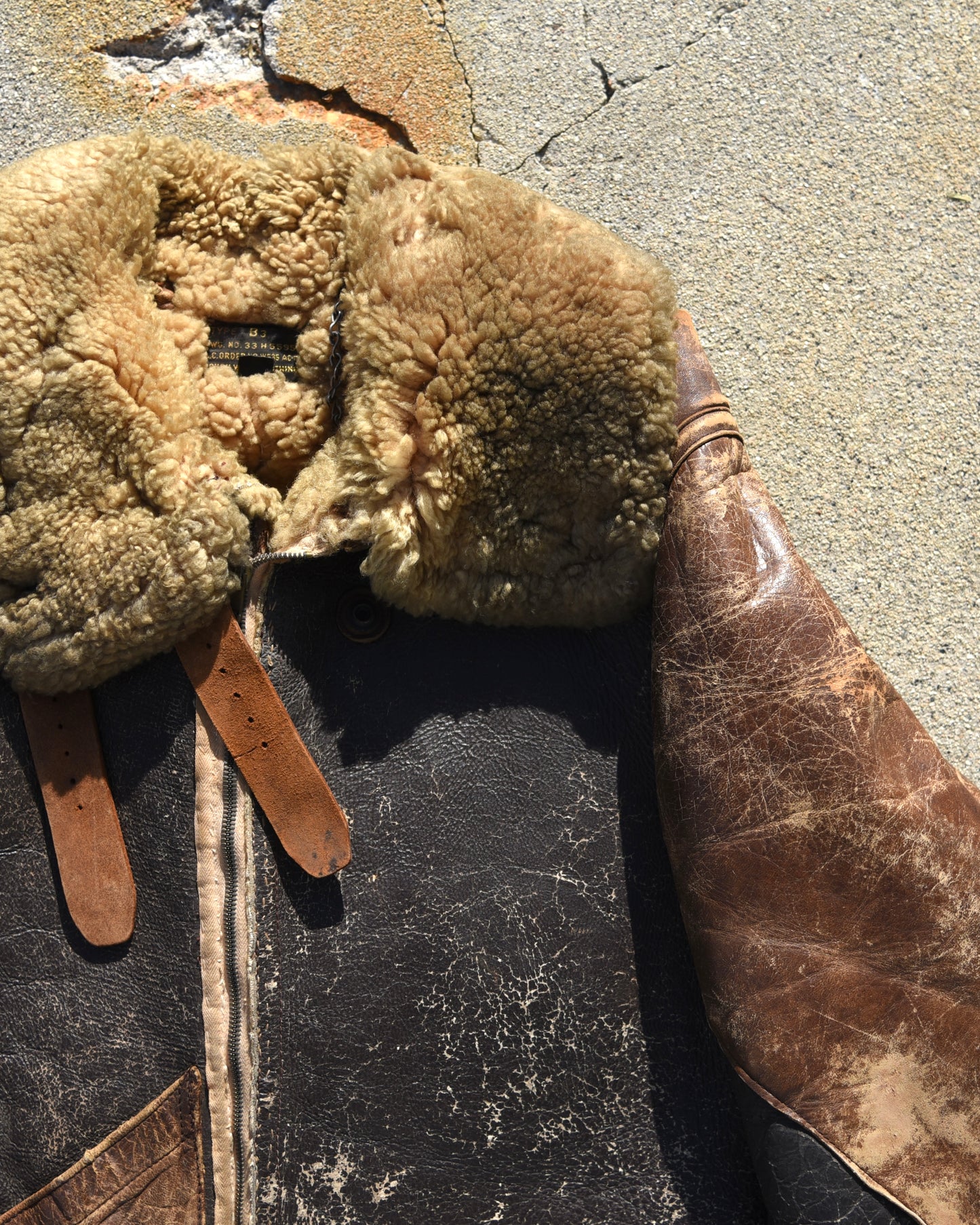 1940s U.S. Army B3 Shearling Leather Jacket