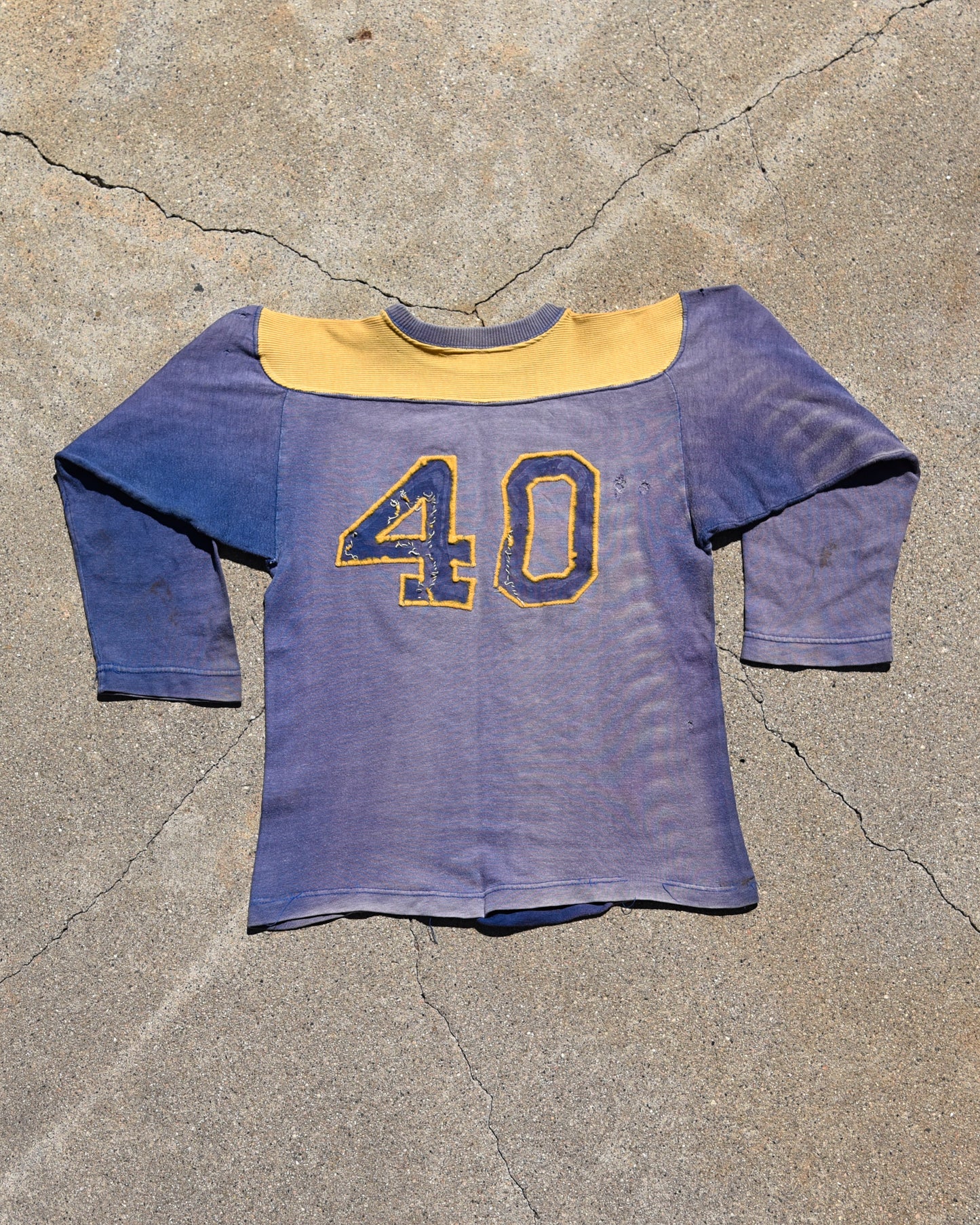 1950s Sun Faded Cotton Football Jersey