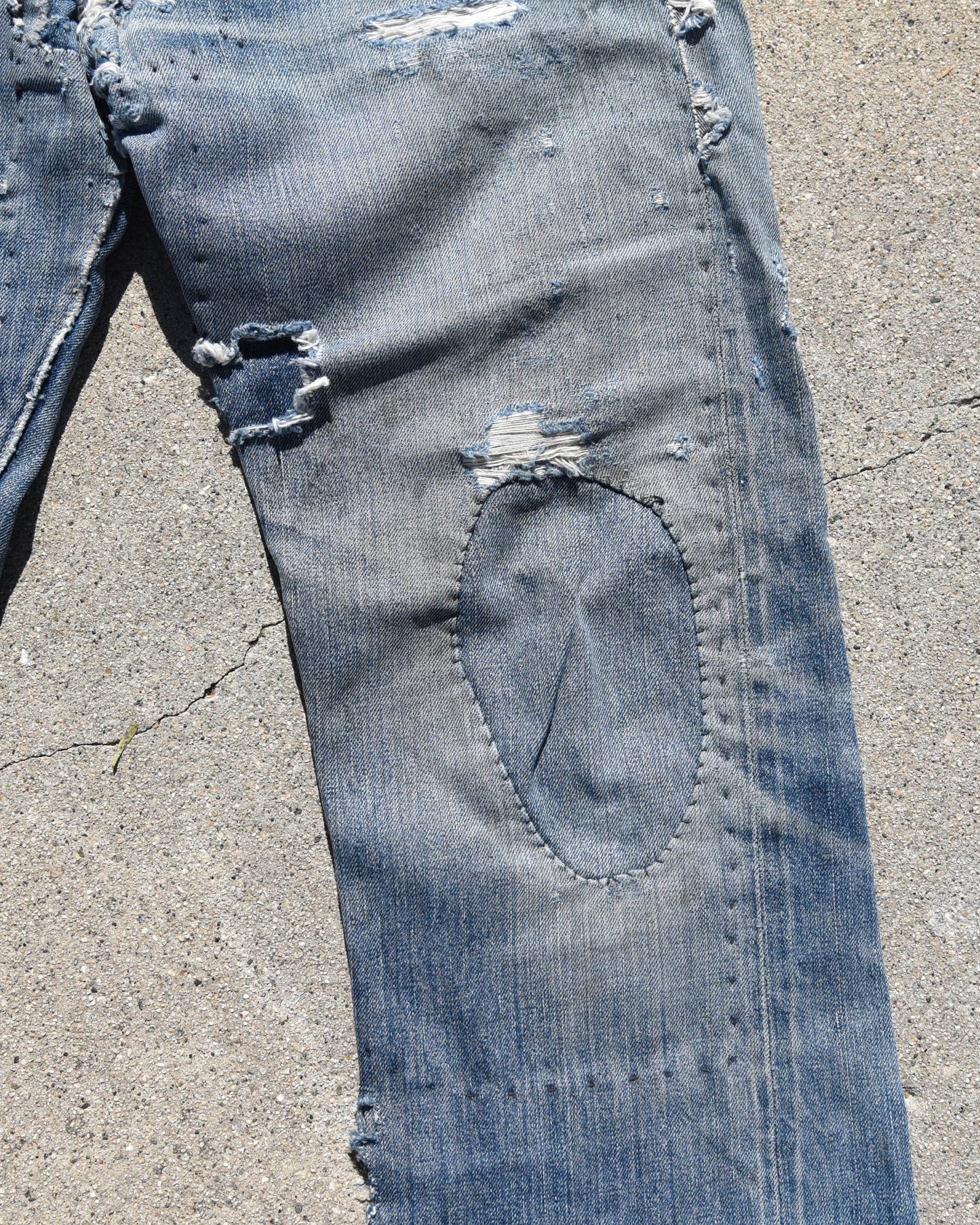 1950s Levi’s 501xx Selvedge Denim Thrashed and Repaired