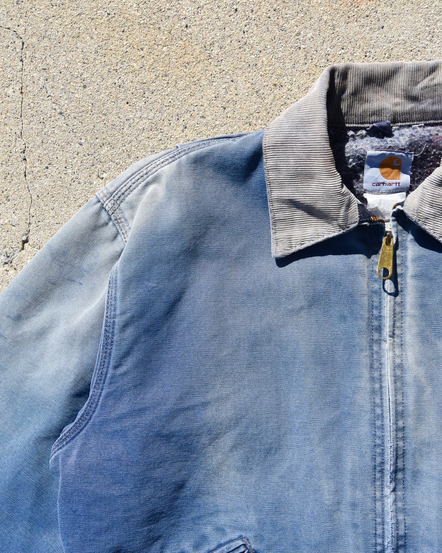 Carhartt J01 NVY Detroit Canvas Jacket Blanket Lined Medium Faded