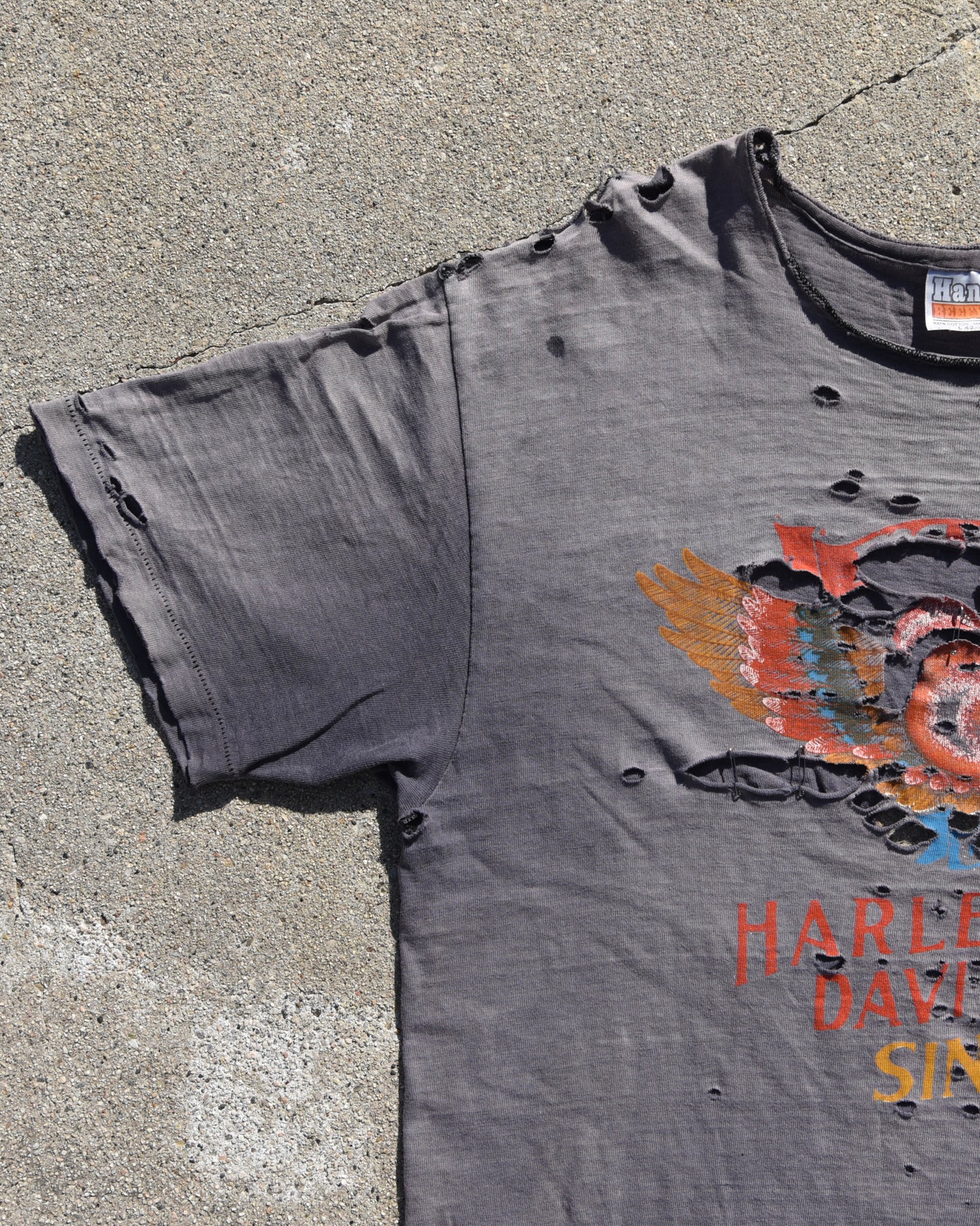 1980s Thrashed Harley Davidson Tshirt
